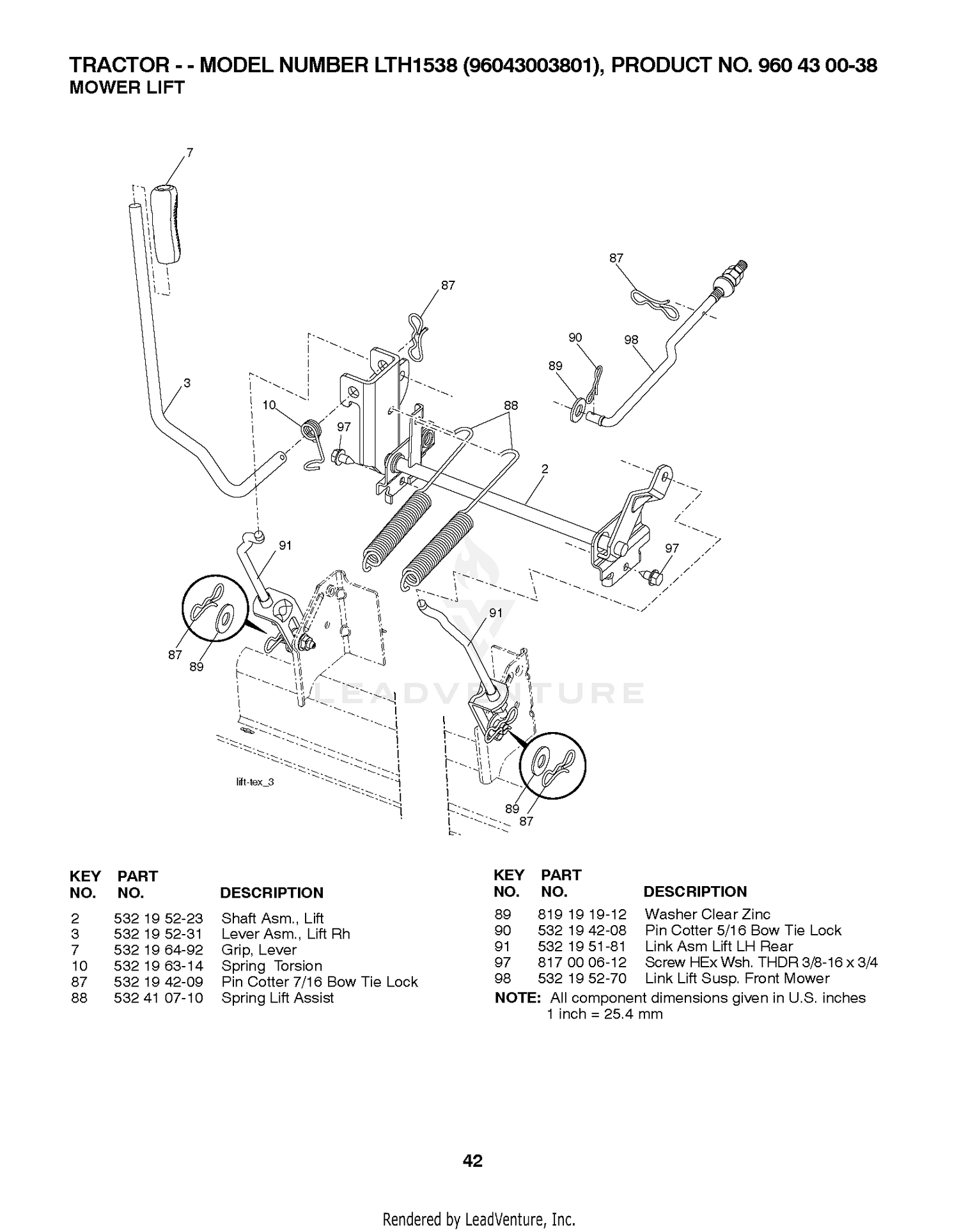 MOWER LIFT / DECK LIFT