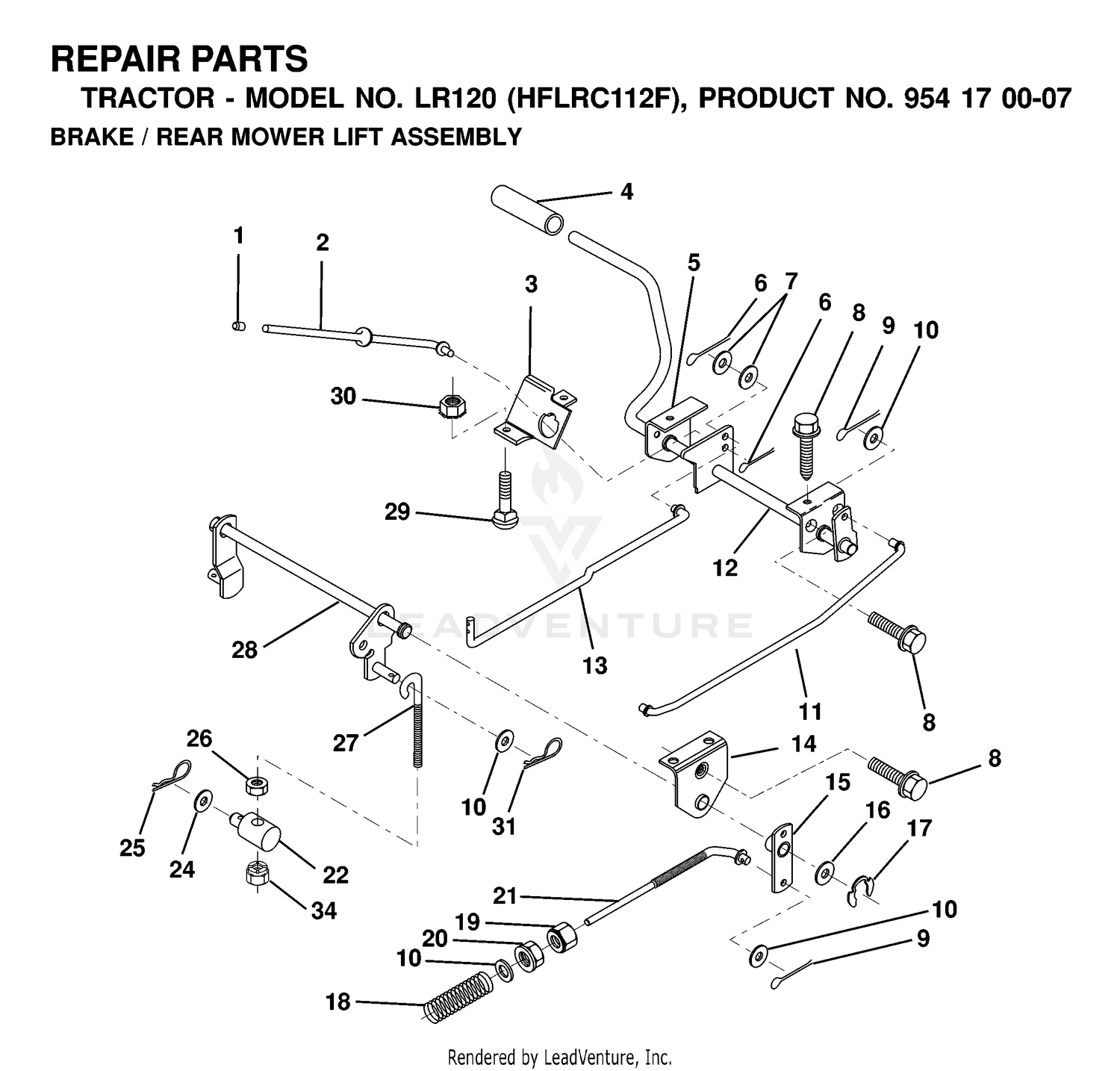 BRAKE / REAR MOWER LIFT