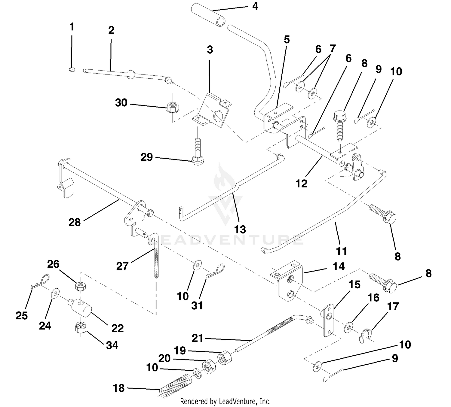 Brake/Rear Mower Assembly