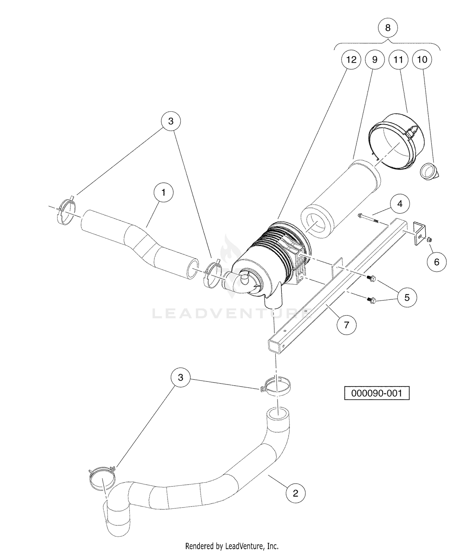 Intake Duct and Air Box Assembly - Honda Gasoline Vehicles