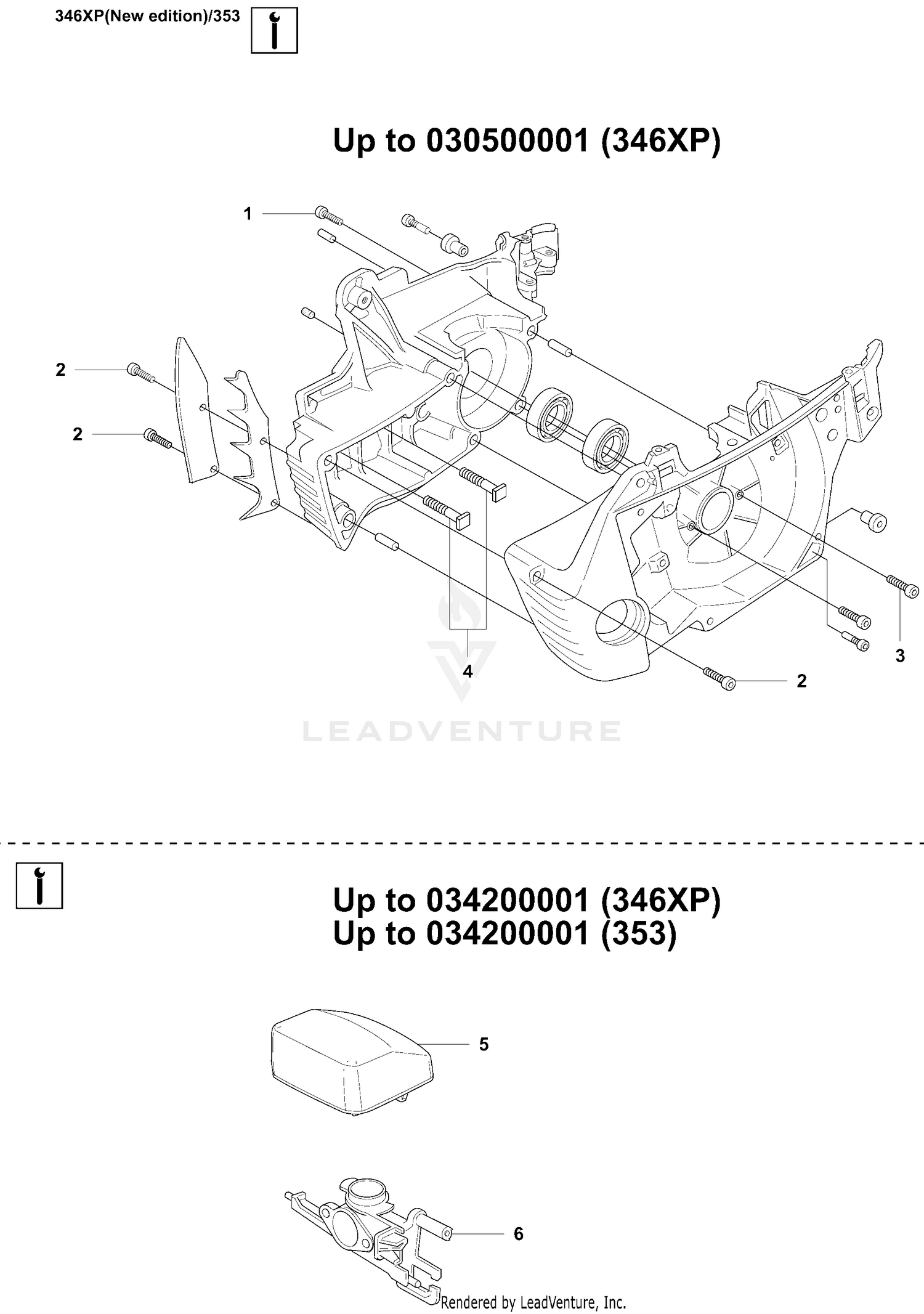 Service Variations, Crankcase/ Air filter & Adapter