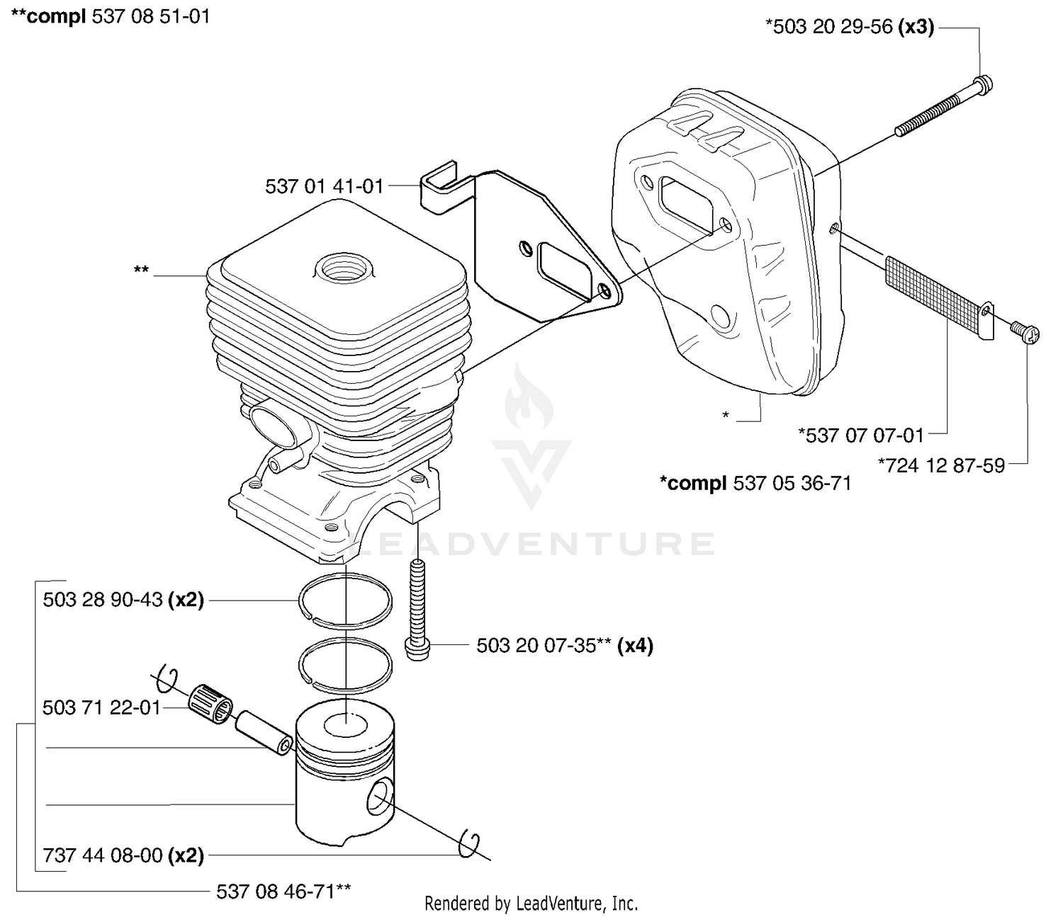 Piston / Cylinder / Muffler