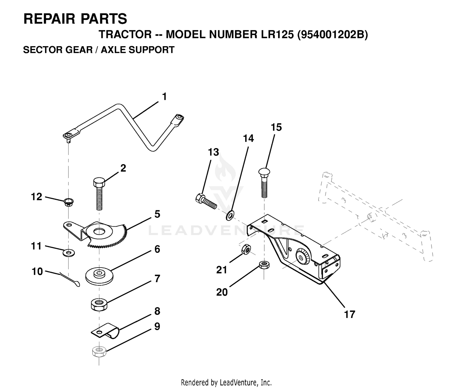 SECTOR GEAR / AXLE SUPPORT