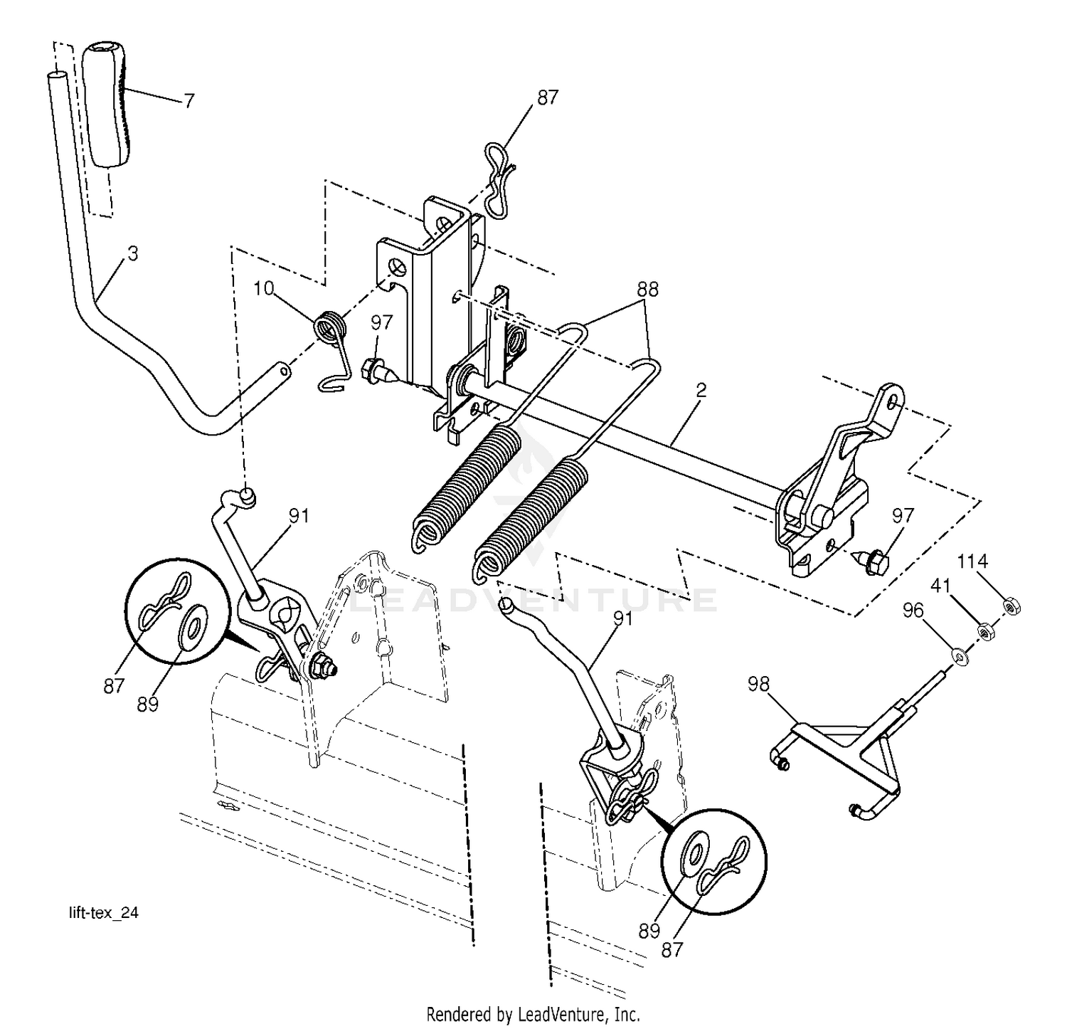 MOWER LIFT LEVER