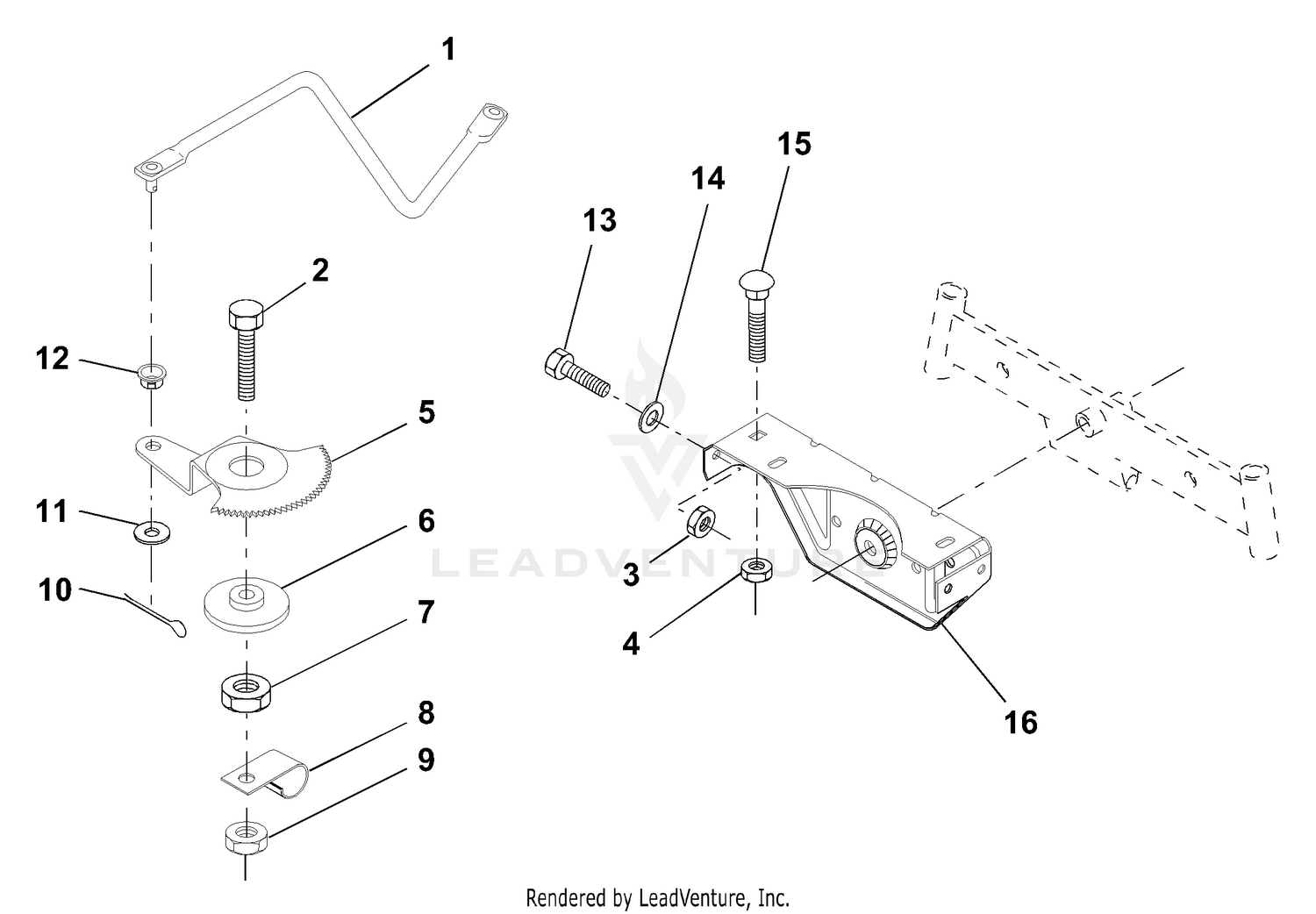 Sector Gear/Axle Support