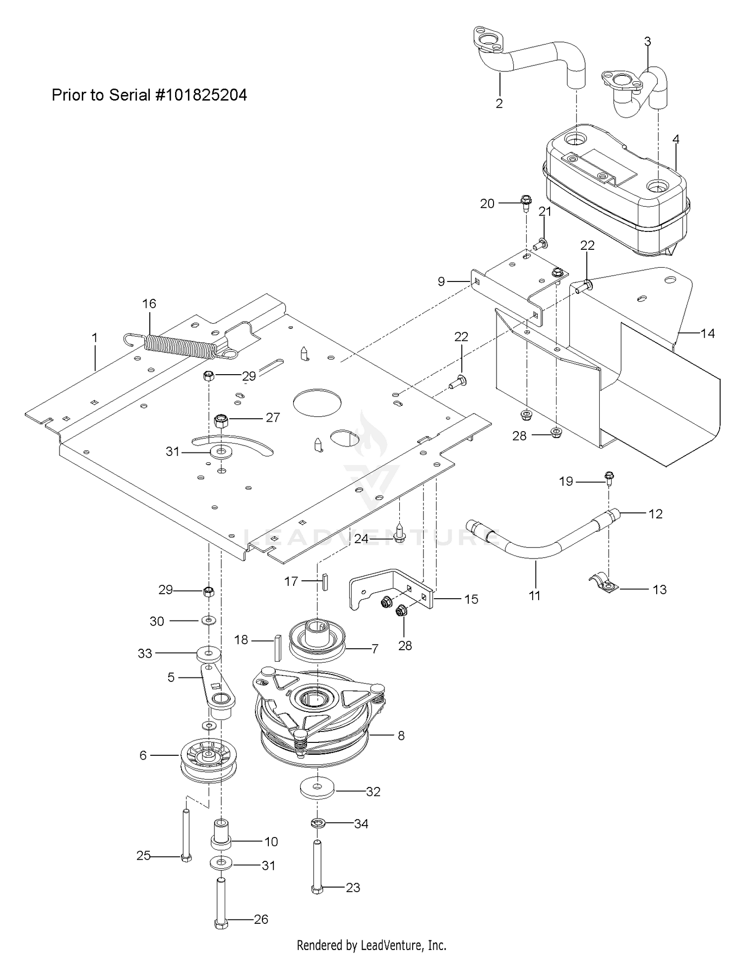 ENGINE MOUNTING, GUARDS & MUFFLER