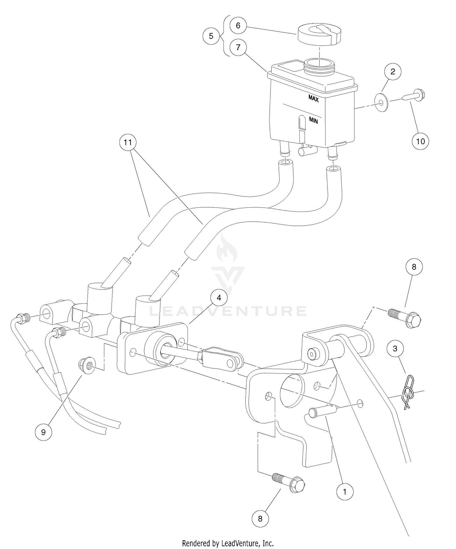 Master Cylinder with Remote Reservior