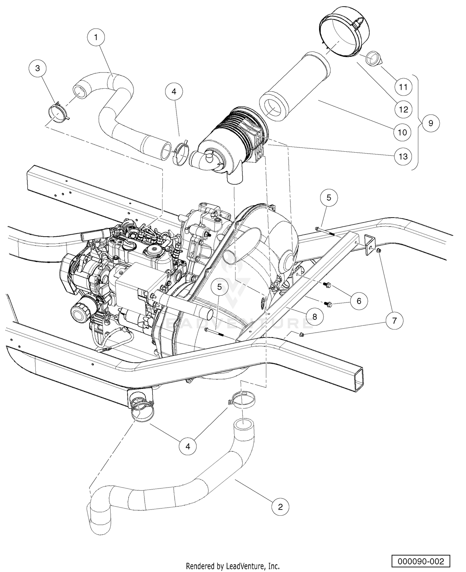 Intake Duct And Air Box Assembly-Diesel Vehicles