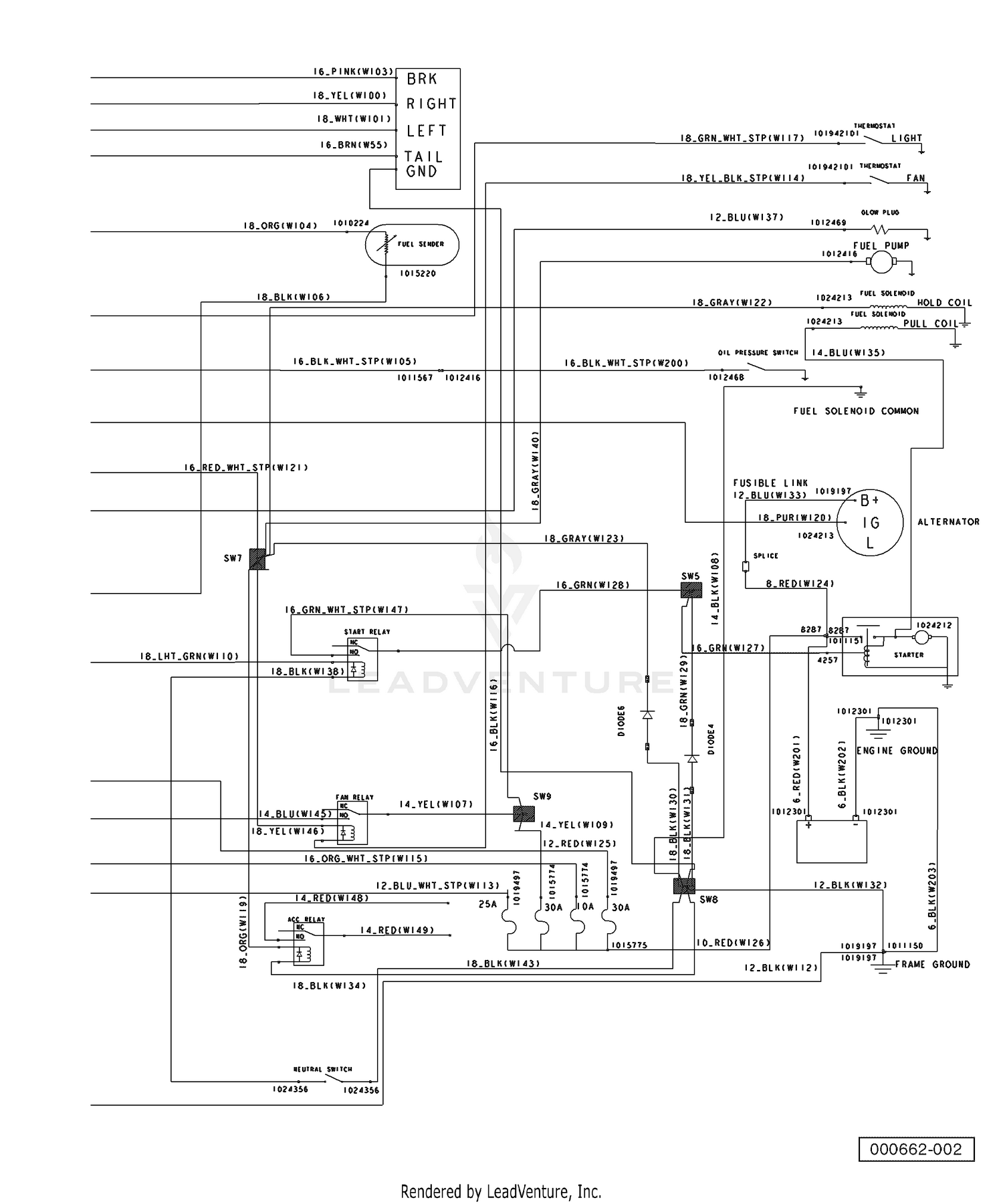 Wiring Diesel Vehicle, Single Piece (Part B)