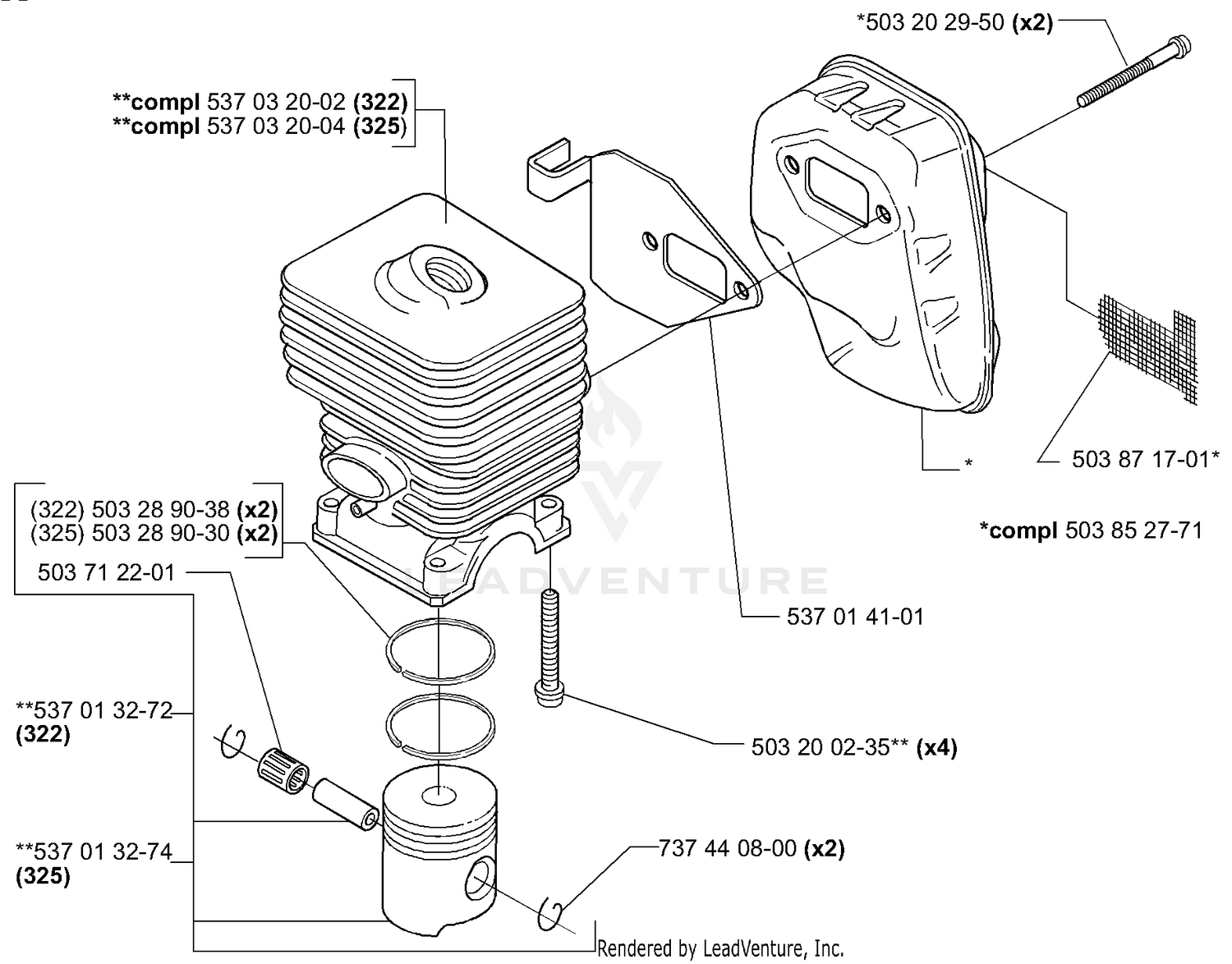 Piston/Cylinder/Muffler