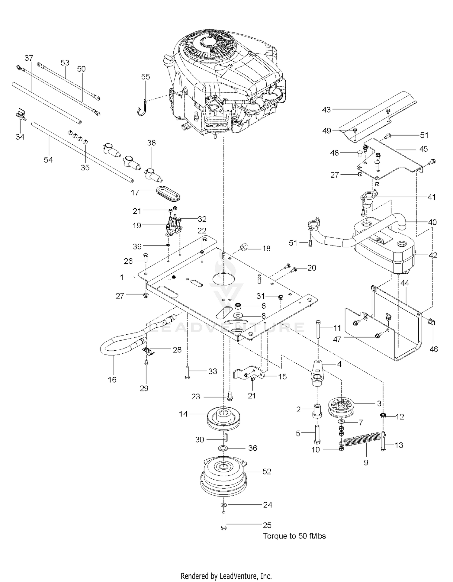 ENGINE MOUNTING, GUARDS & MUFFLER