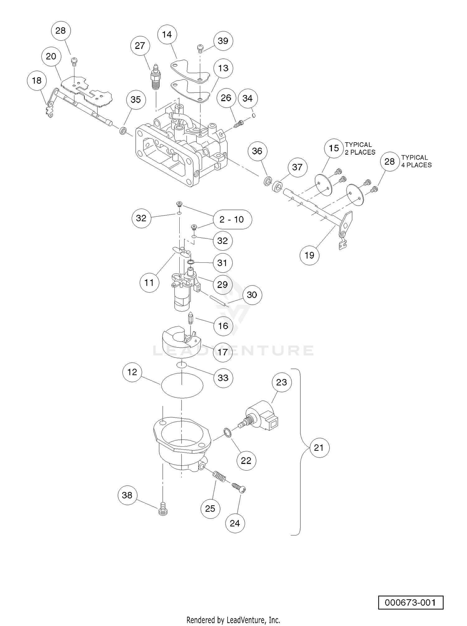 Carburetor Assembly, Kawasaki Gasoline Vehicles