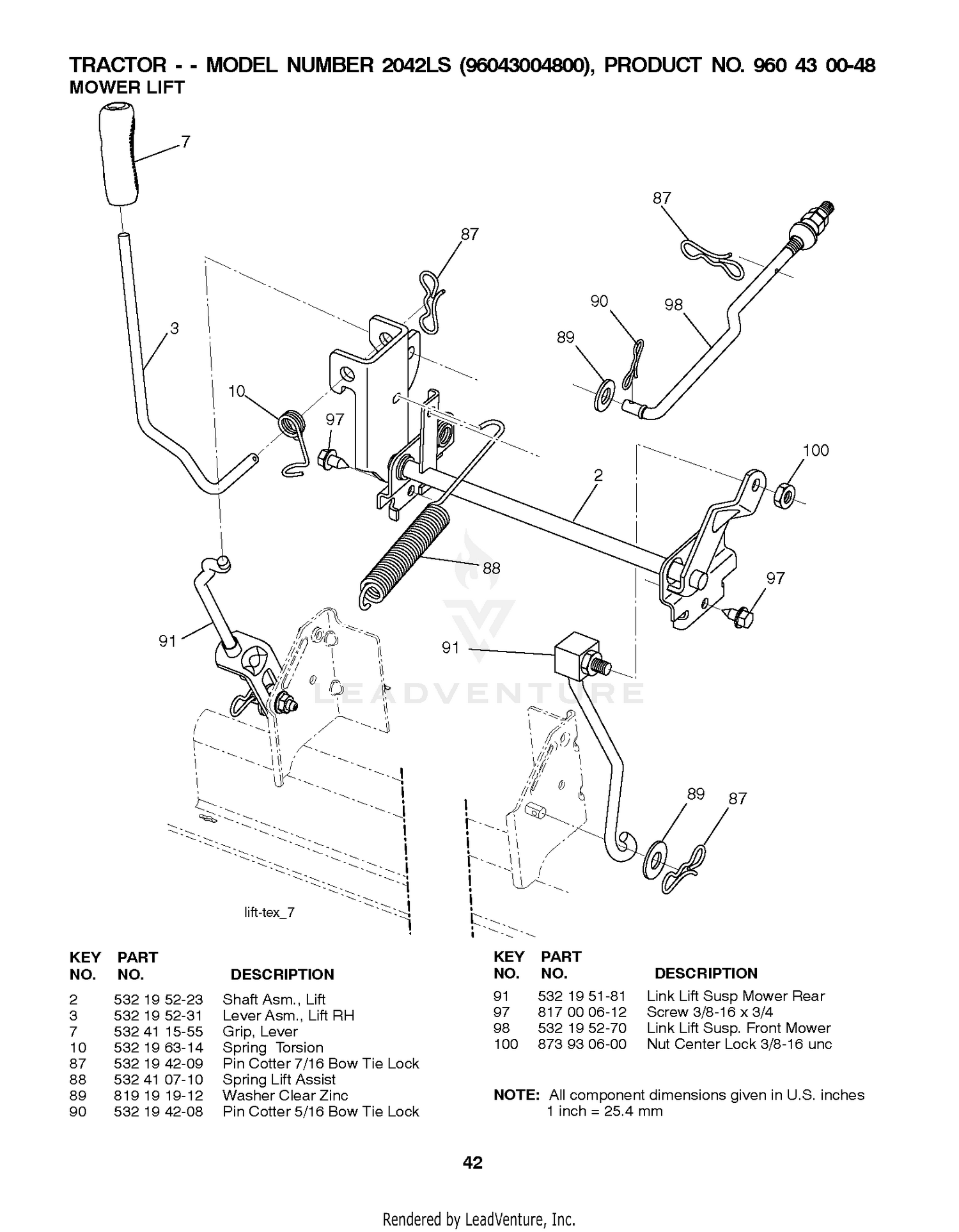 MOWER LIFT / DECK LIFT