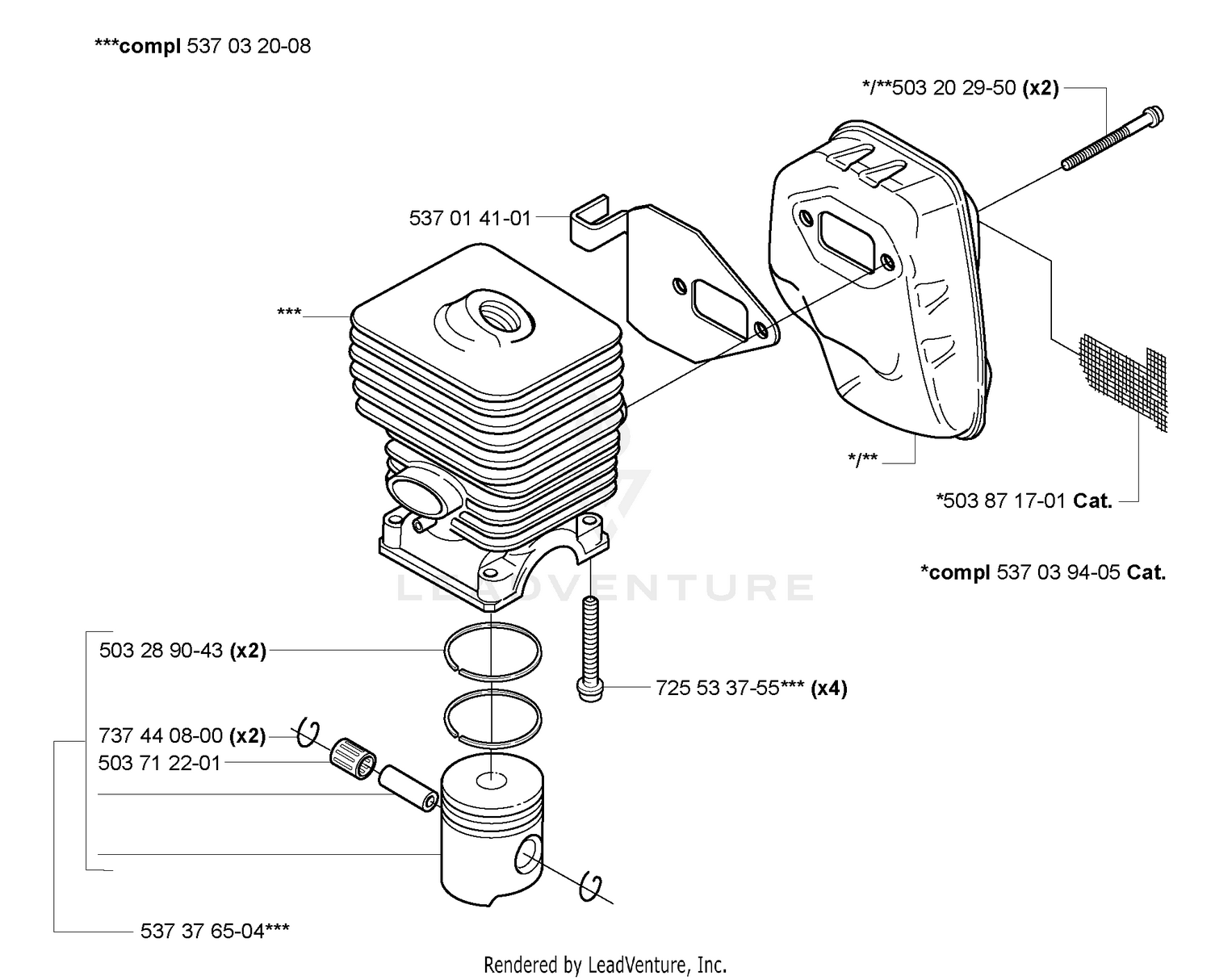 Piston/Cylinder/Muffler