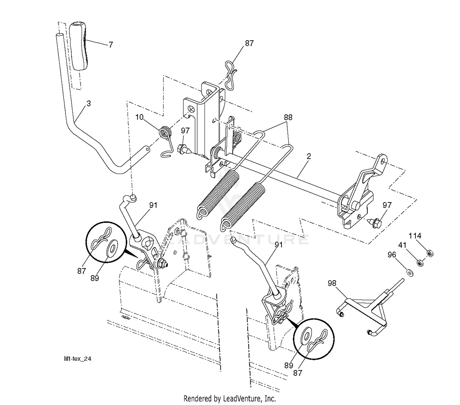 MOWER LIFT LEVER