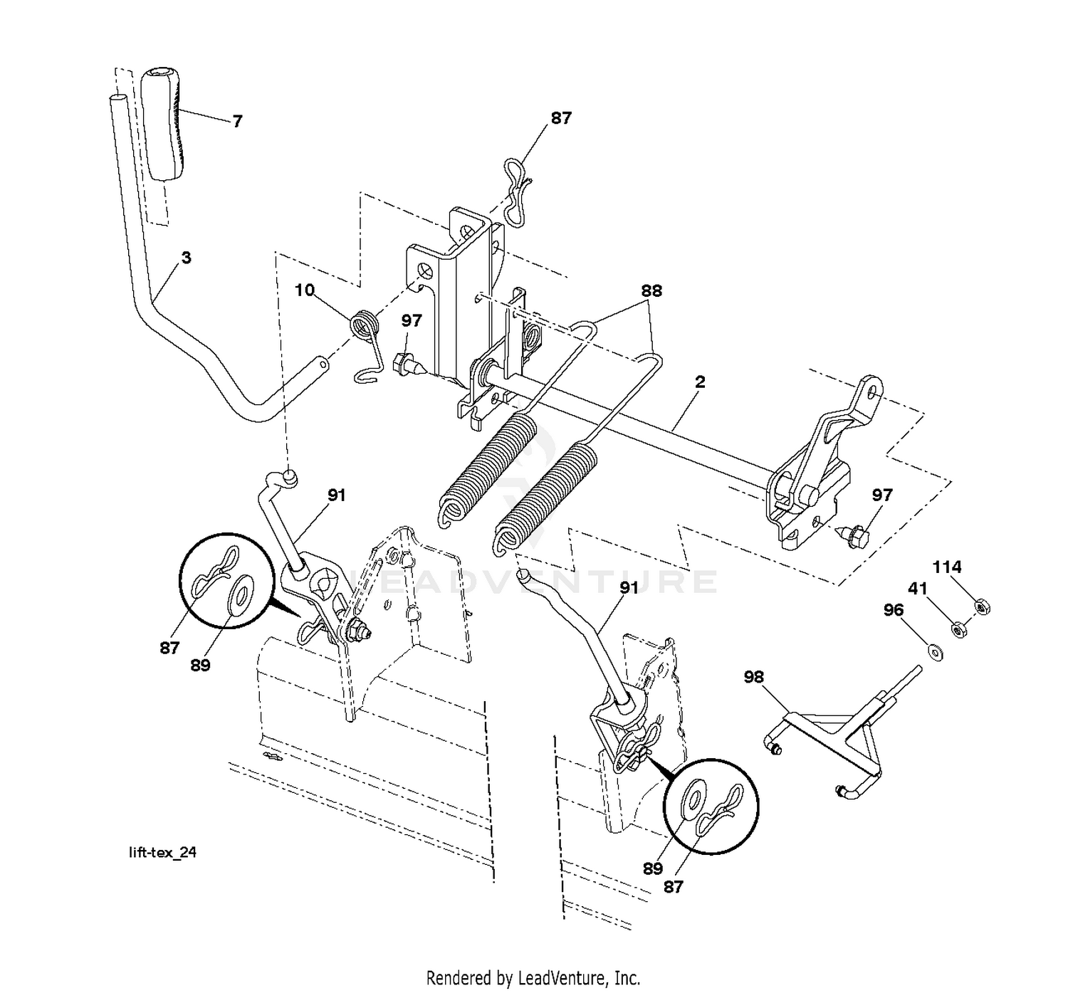 MOWER LIFT LEVER