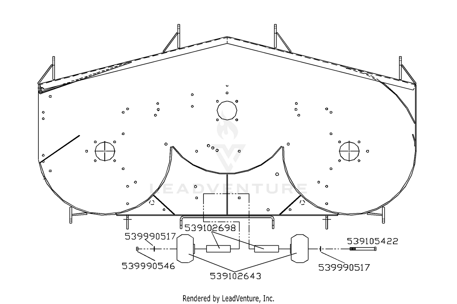 Double Rear Roller Kit For 48", 52", or 61" Generation 2 Decks