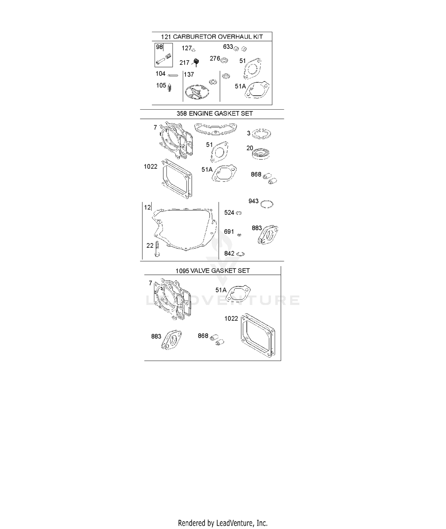 ENGINE GASKET SET, VALVE GASKET SET 4