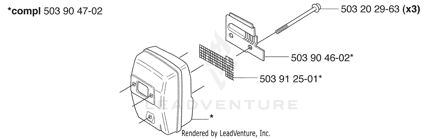 Muffler, Starter, Crankcase and Intake/Air Filter/Carb