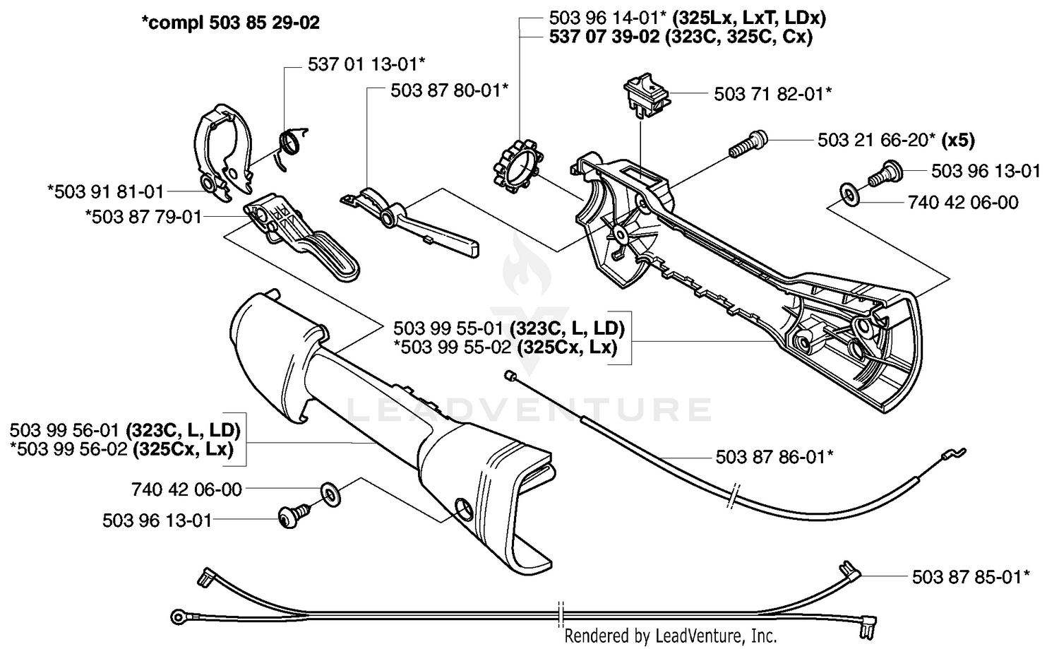 Throttle (322 L, 323C, 323 L/LD, 325 C/CX, 325 L/LX/LXT/LDX, 325 RJX)