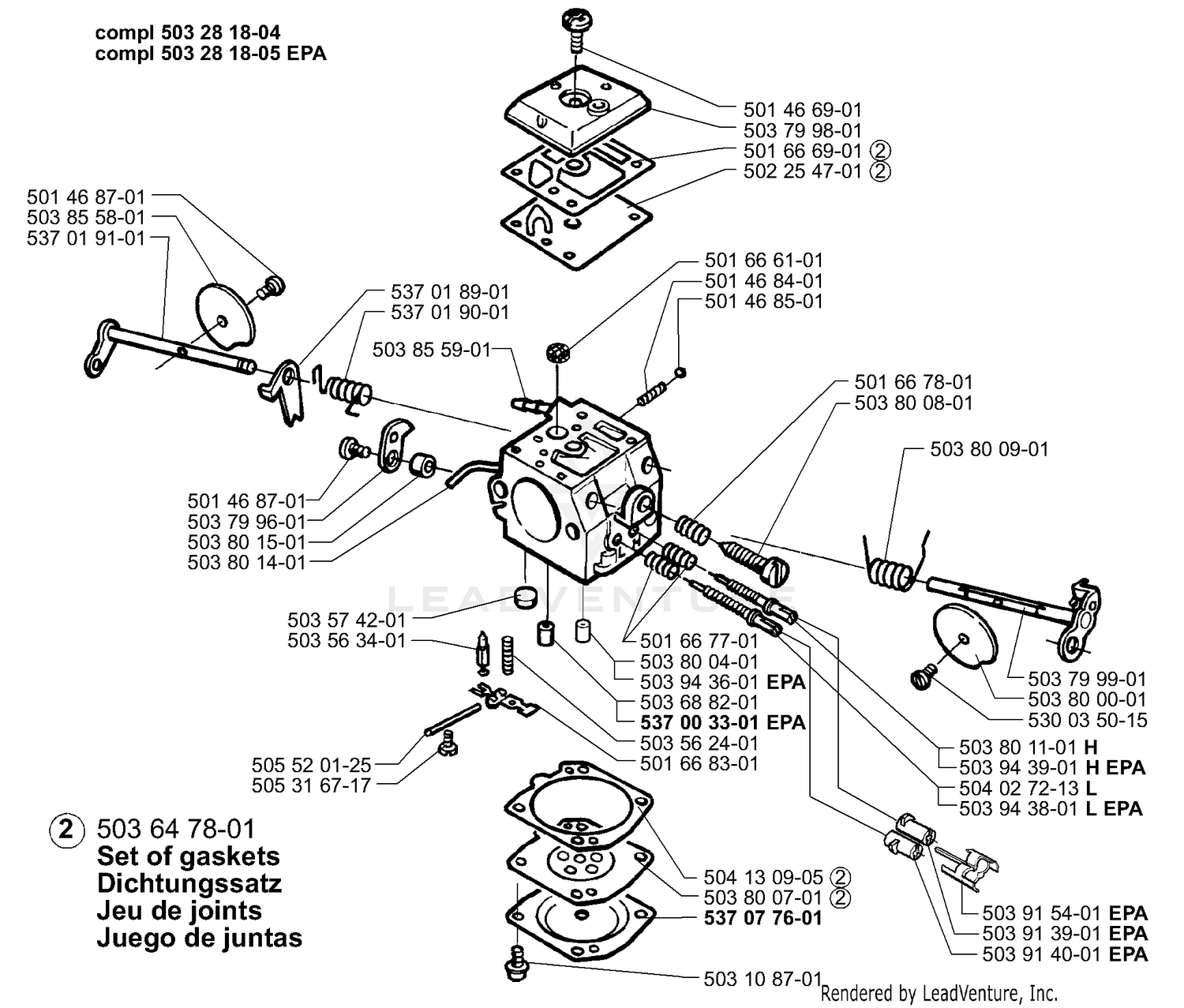 Carburetor Parts (Walbro HD-6 B & HD-12 B EPA)