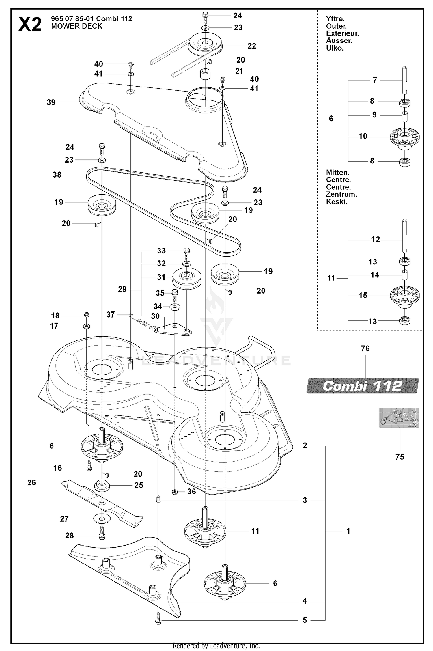 44"/112CM CUTTING DECK