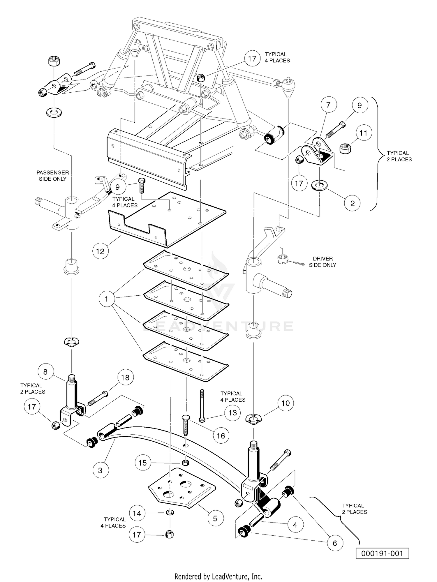 FRONT SUSPENSION, LOWER - VEHICLES WITH TWO- WHEEL BRAKES