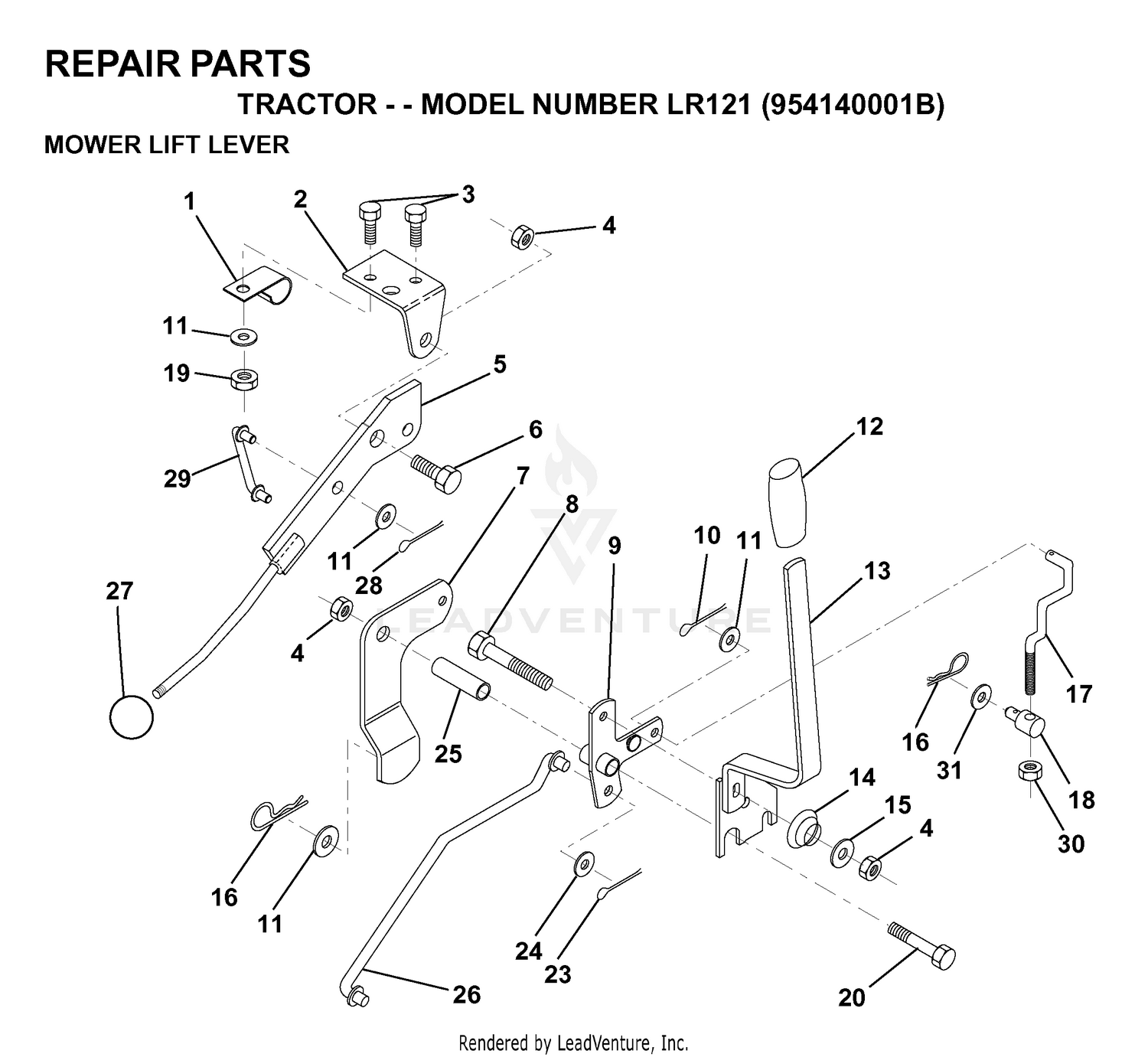 MOWER LIFT LEVER