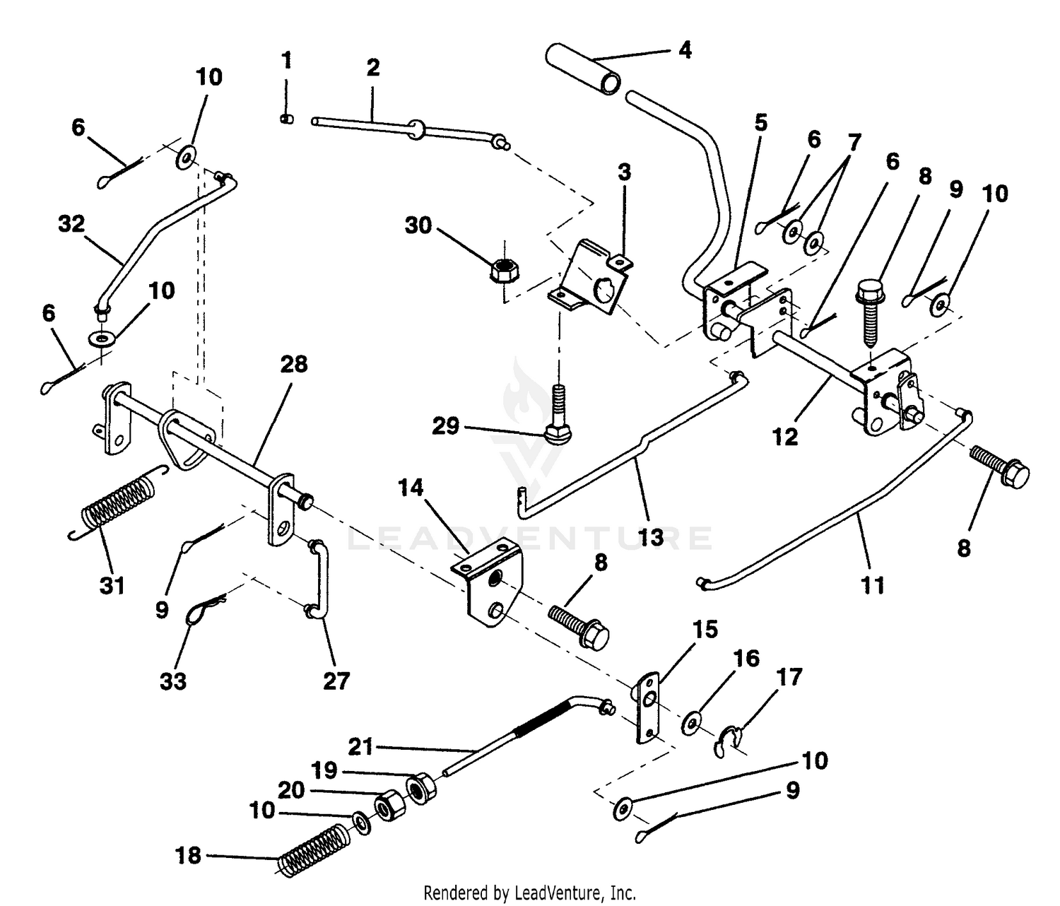 Brake/Rear Mower Lift Assembly