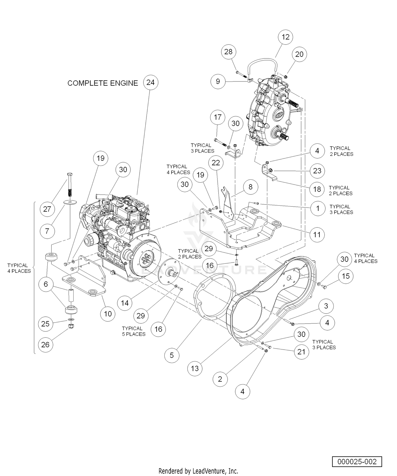 Kubota D722 Diesel Engine Mounting