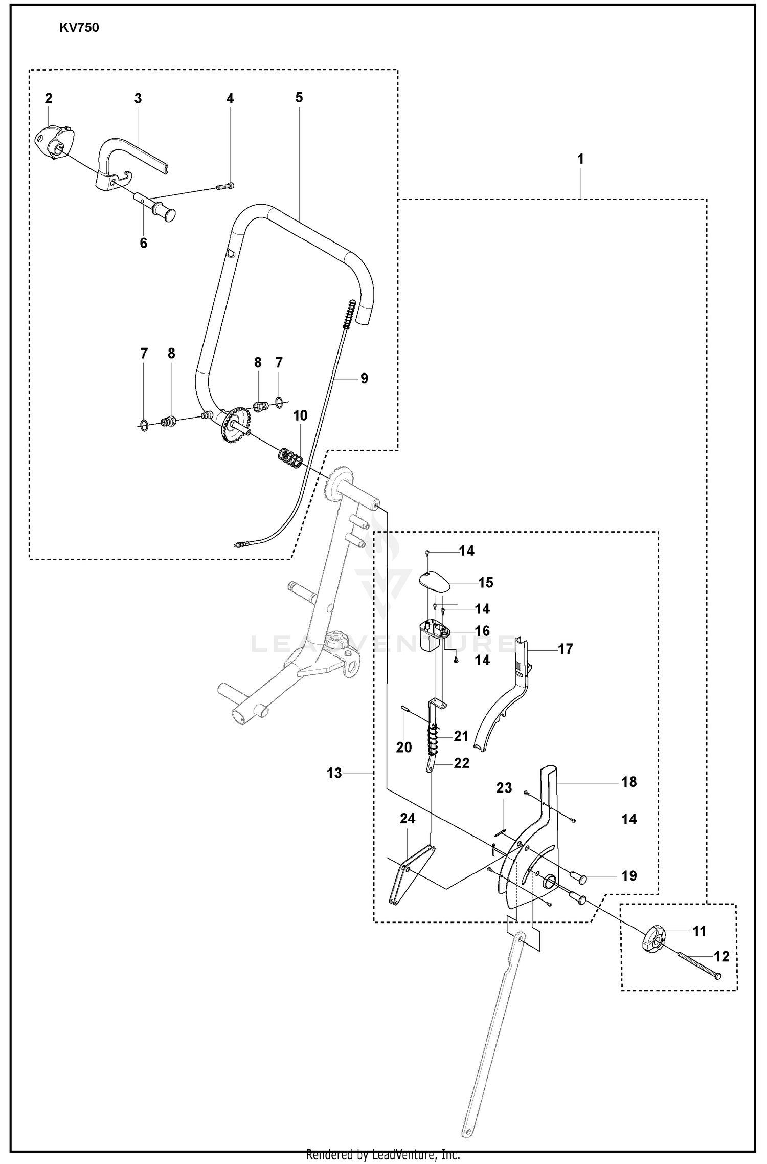Handlebar Assy And Throttle And Height Adjustment