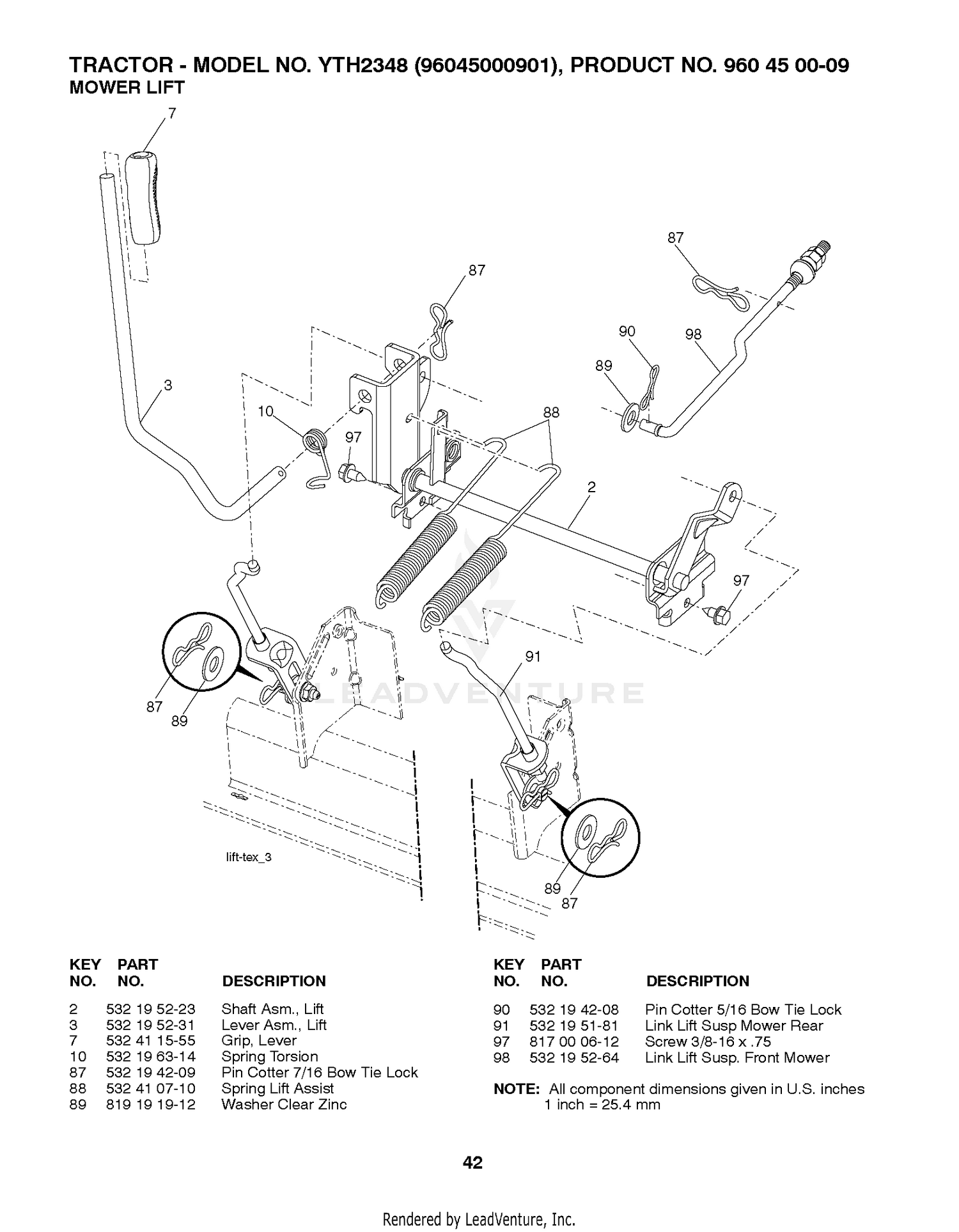 MOWER LIFT / DECK LIFT