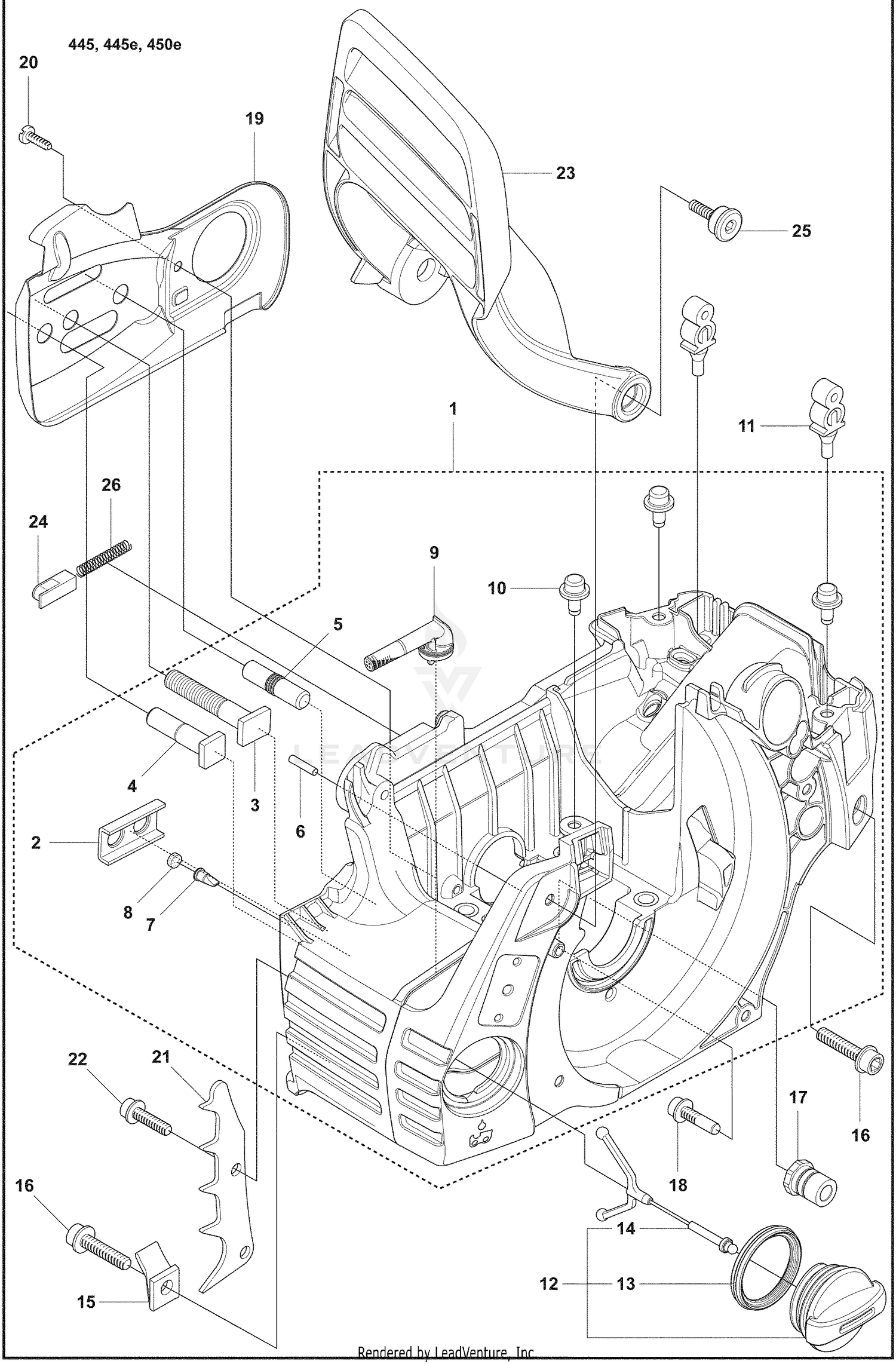 Crankcase / Brake Handle