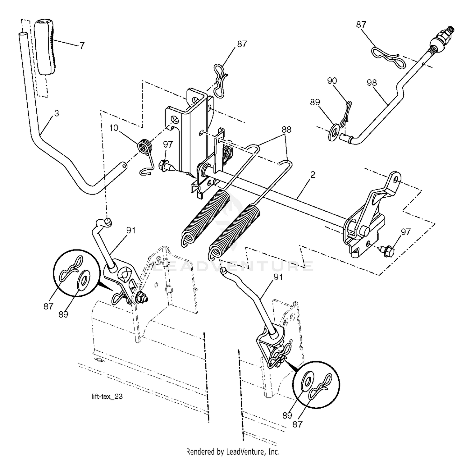 MOWER LIFT LEVER