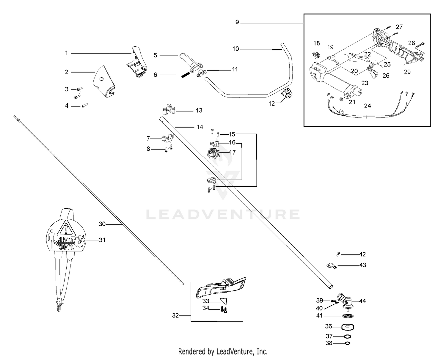 Handle, Shaft & Cutting Head