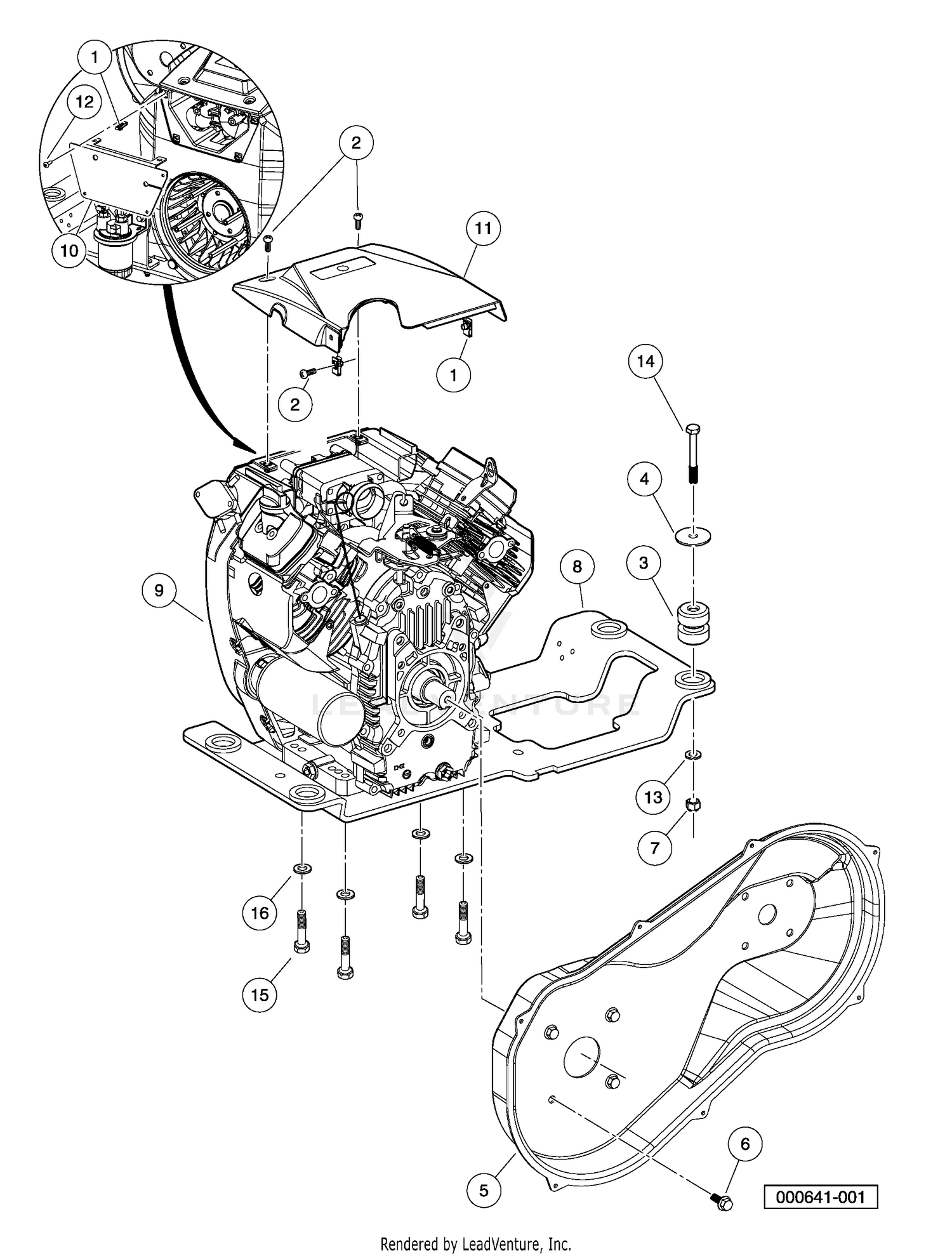 Kawasaki FH680D Gasoline Engine Mounting