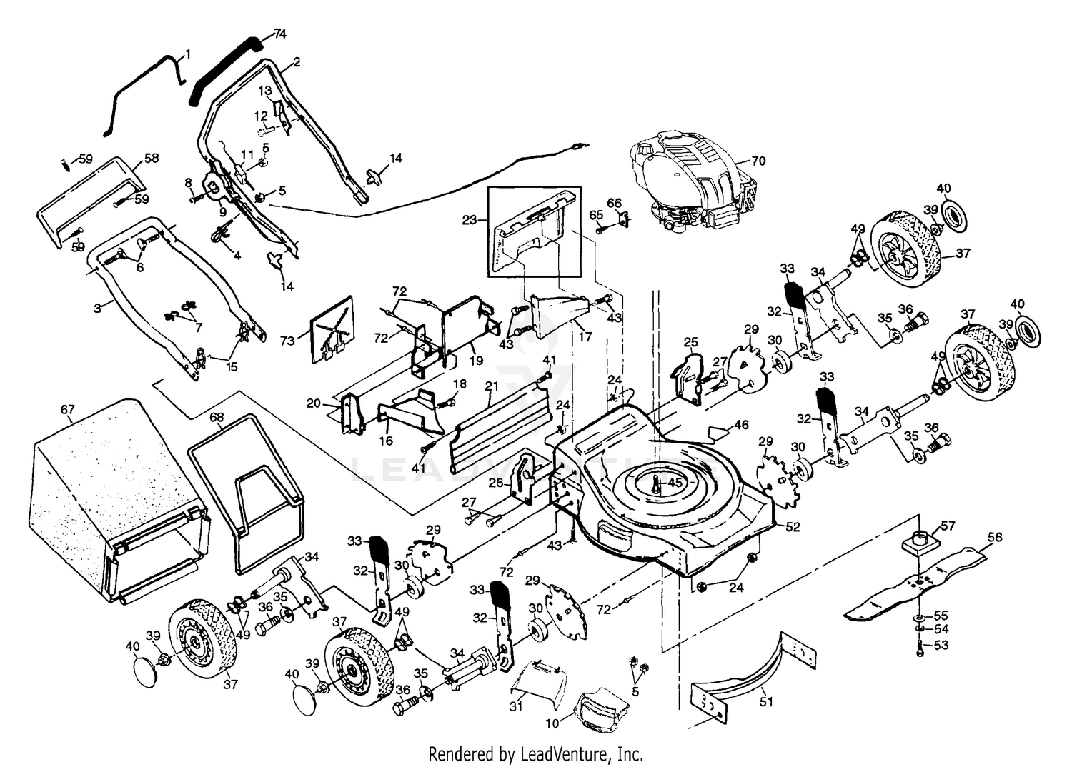 Rear Bagger Rotary Mower