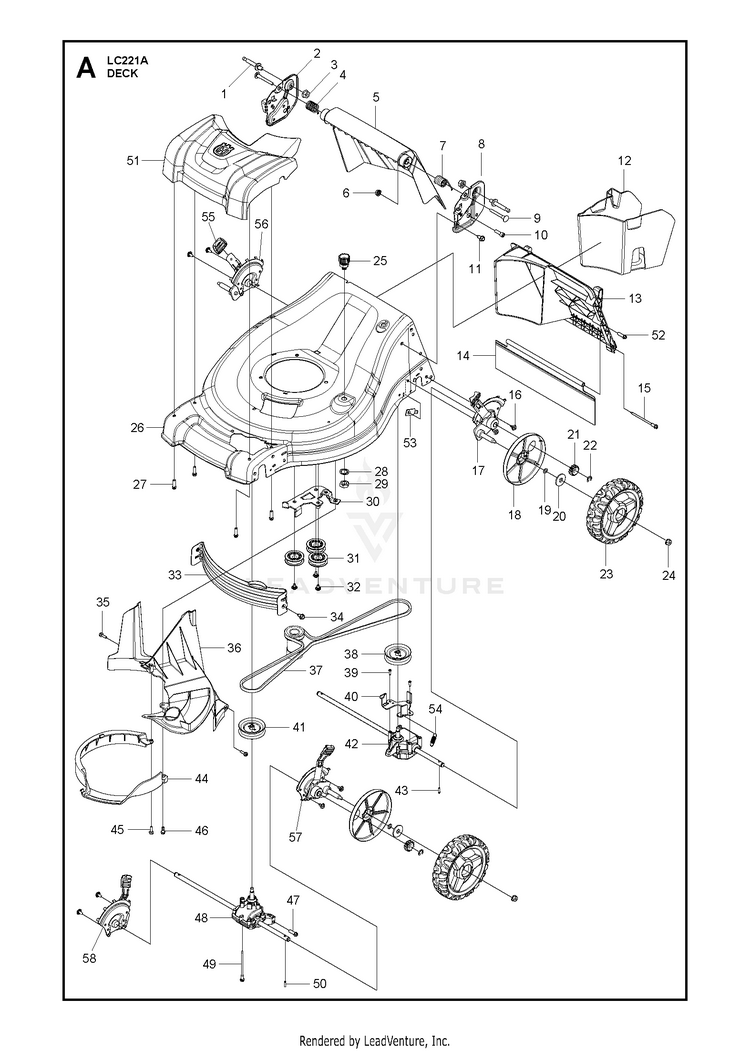 Husqvarna LC 221A 961450026 (201605) Walk Behind Mower Partswarehouse