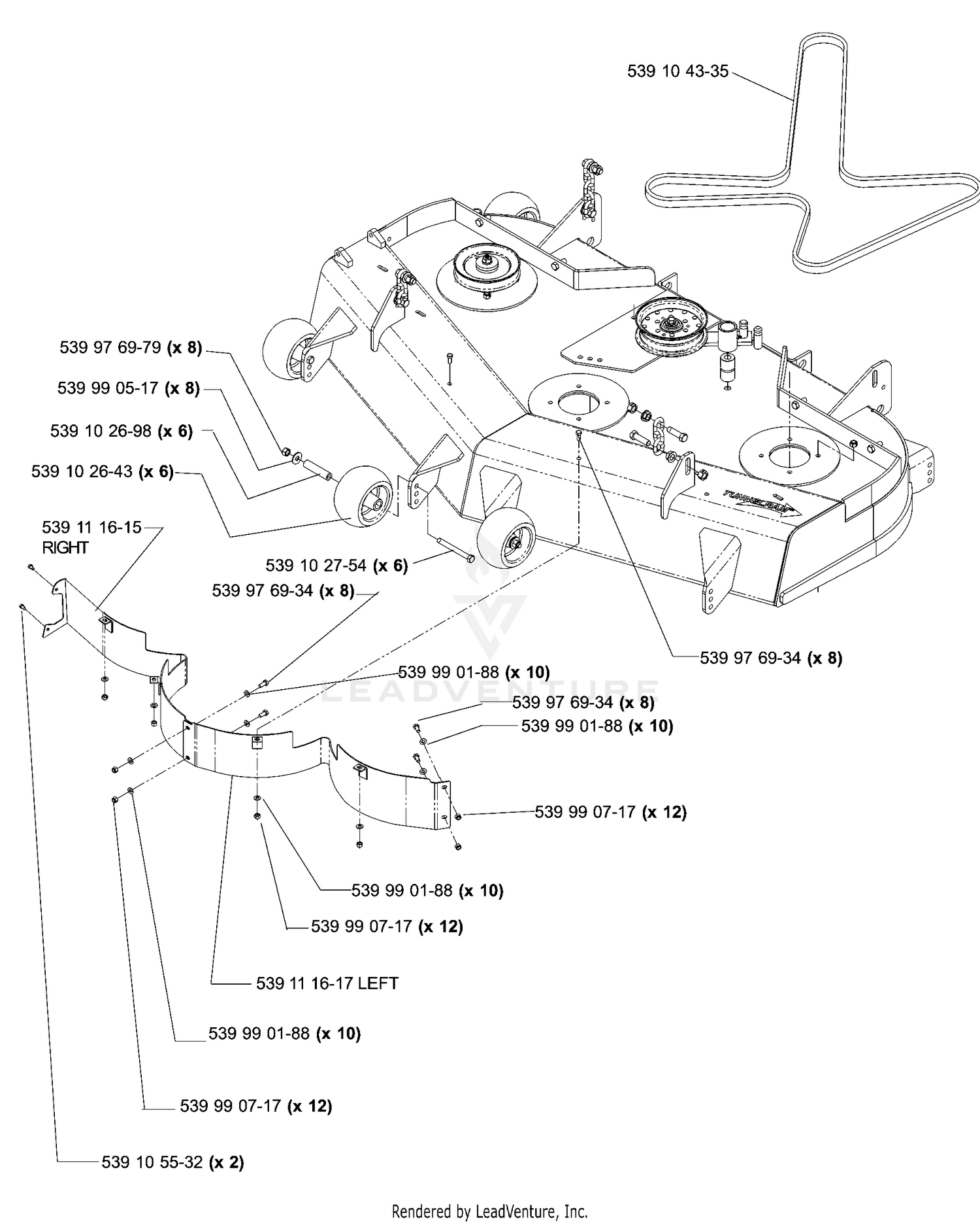 52" Front Deck Assembly (Part 2)
