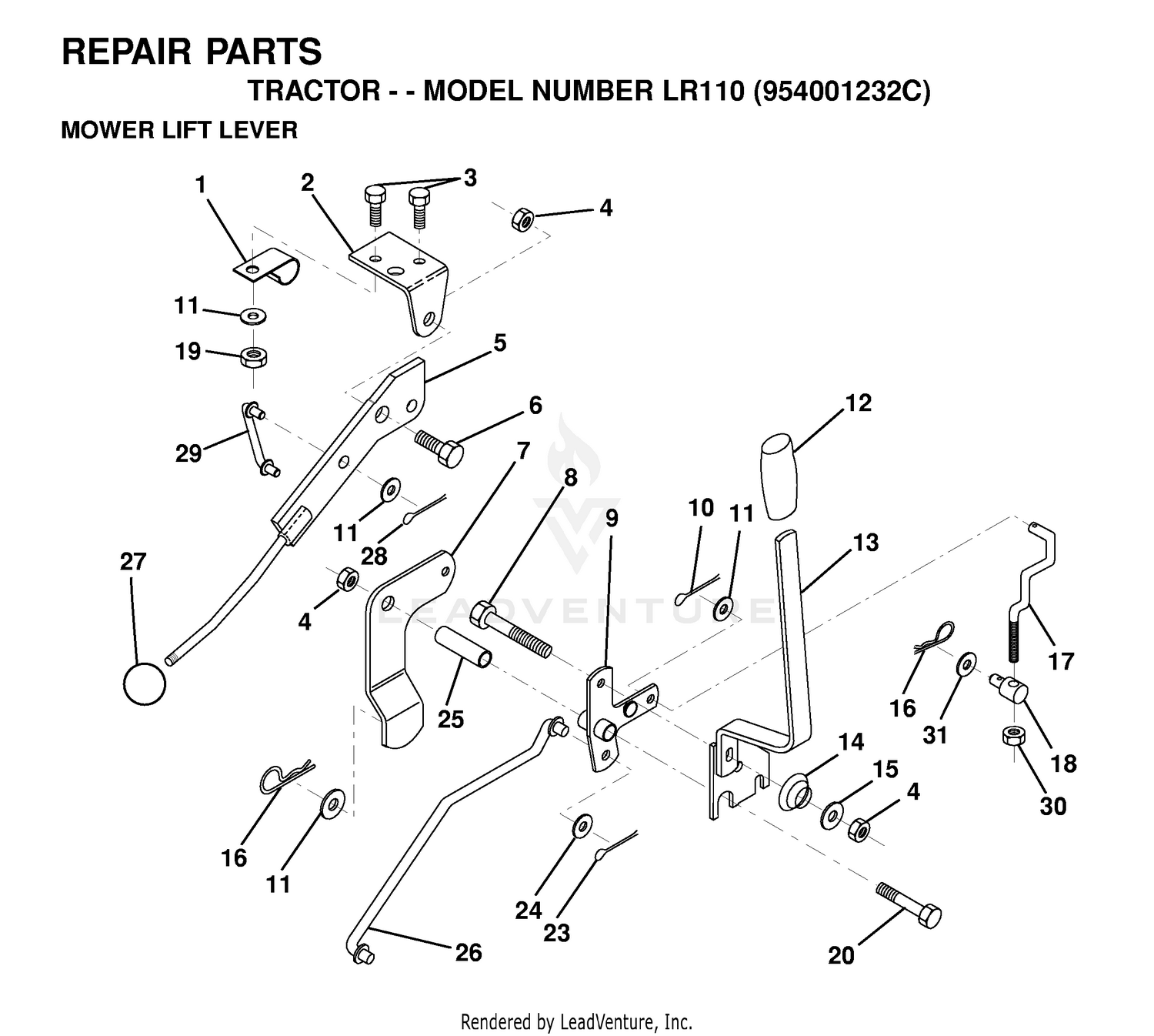 MOWER LIFT LEVER