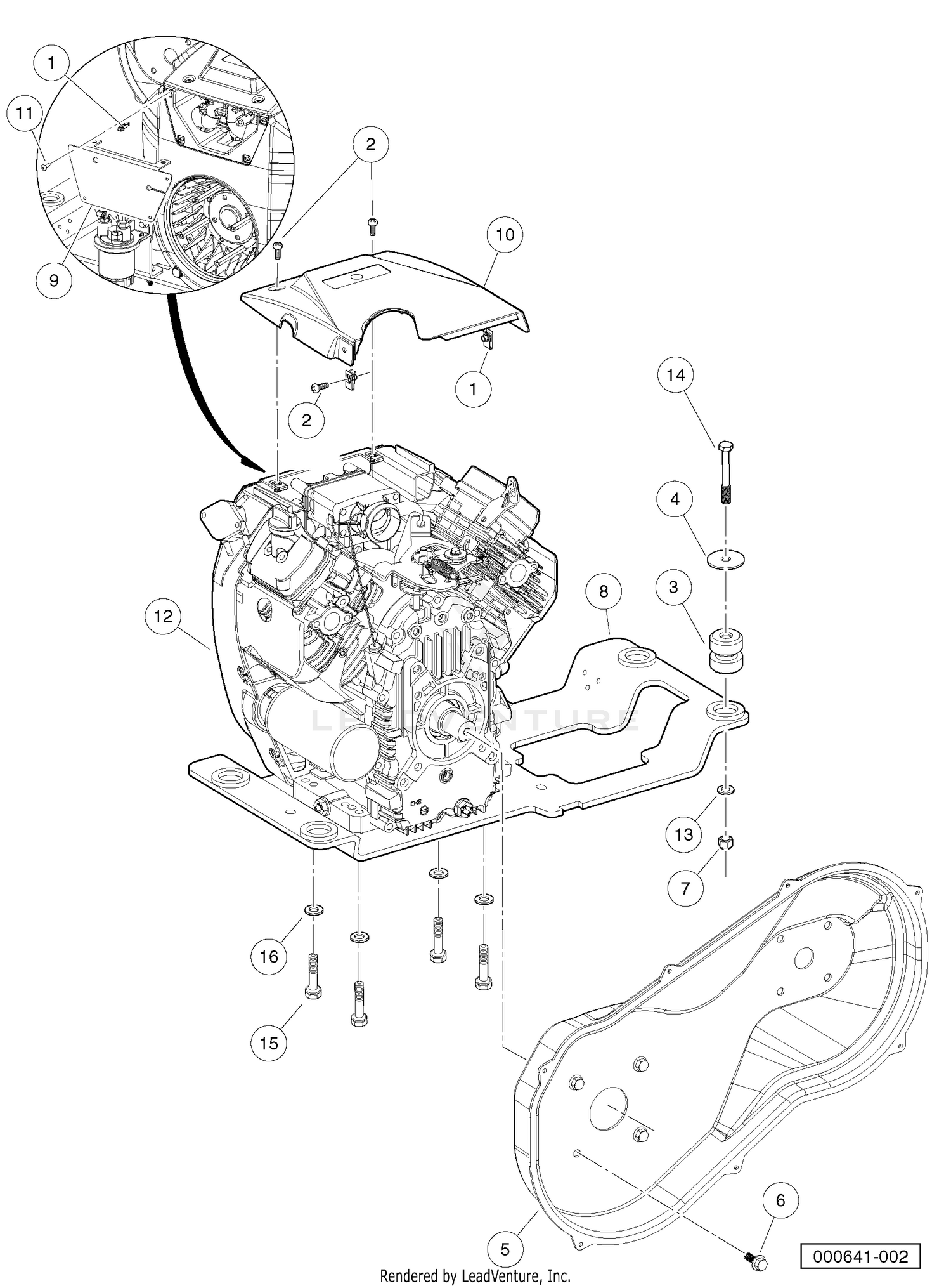 Kawasaki FH680D Gasoline Engine Mounting