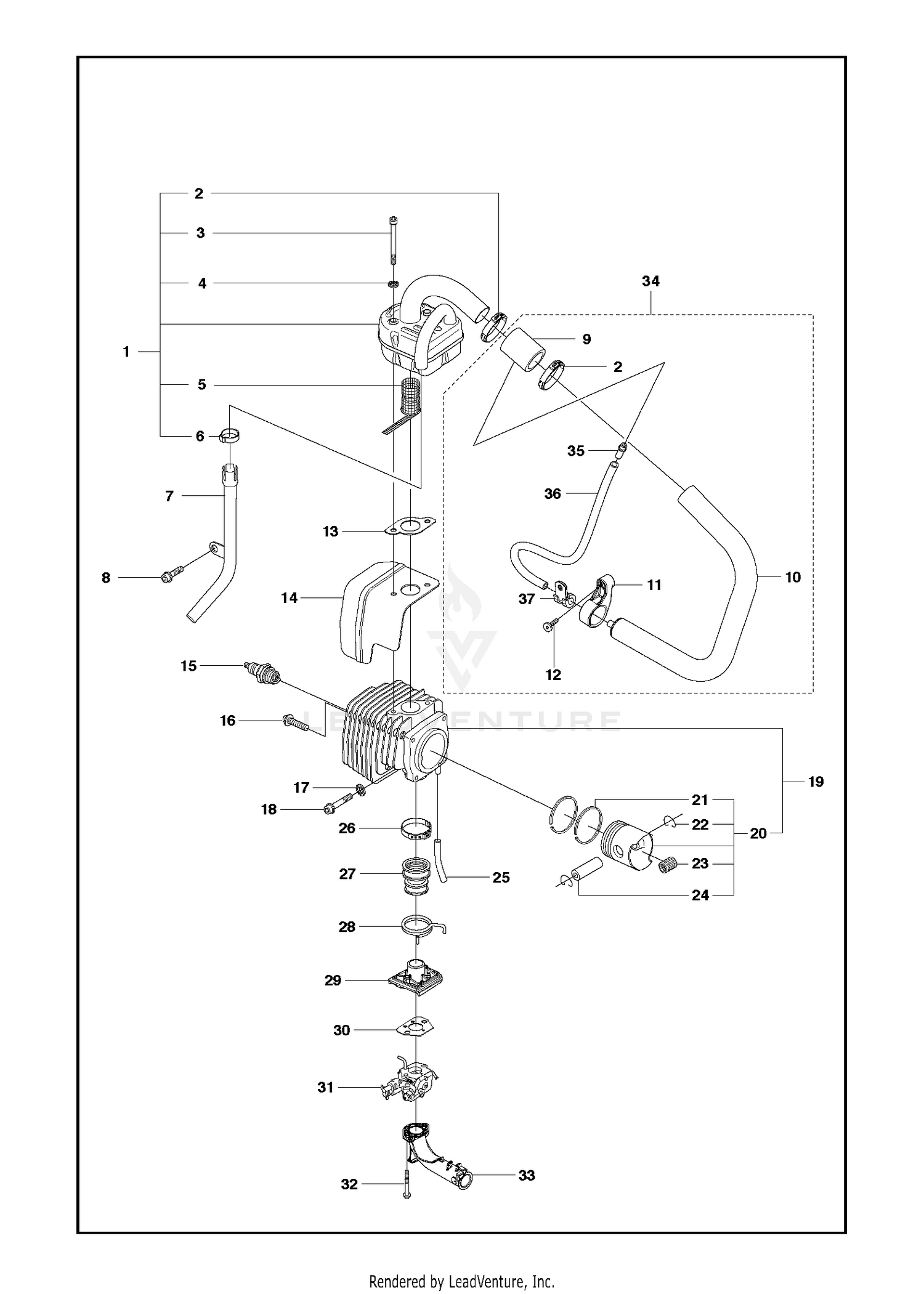 CYLINDER, PISTON & MUFFLER 2