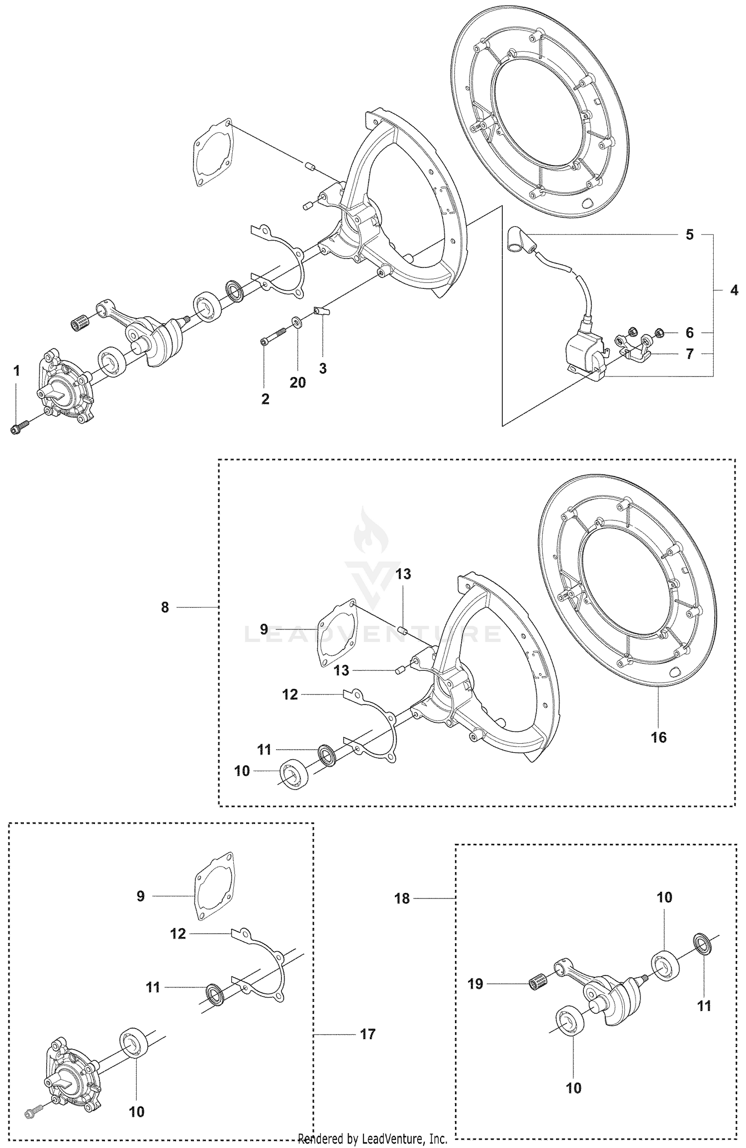 Crankcase, Crankshaft and Ignition Module