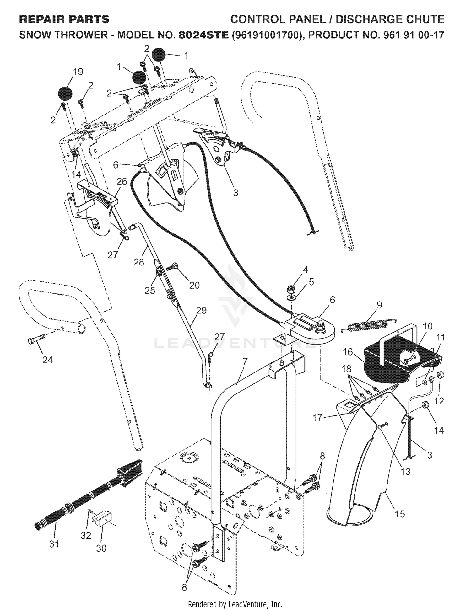CONTROL PANEL & DISCHARGE CHUTE
