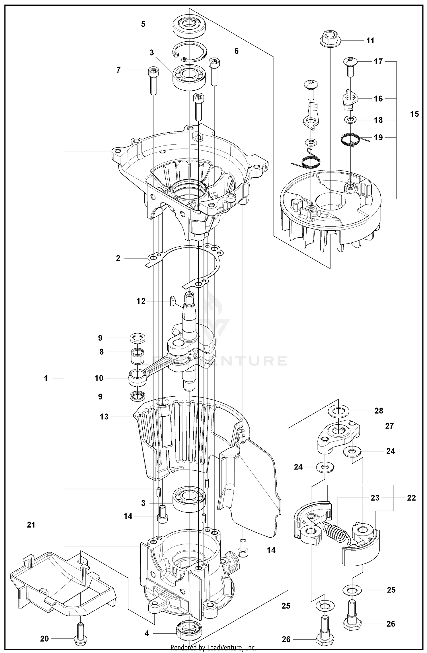 Crankcase and Flywheel and Clutch