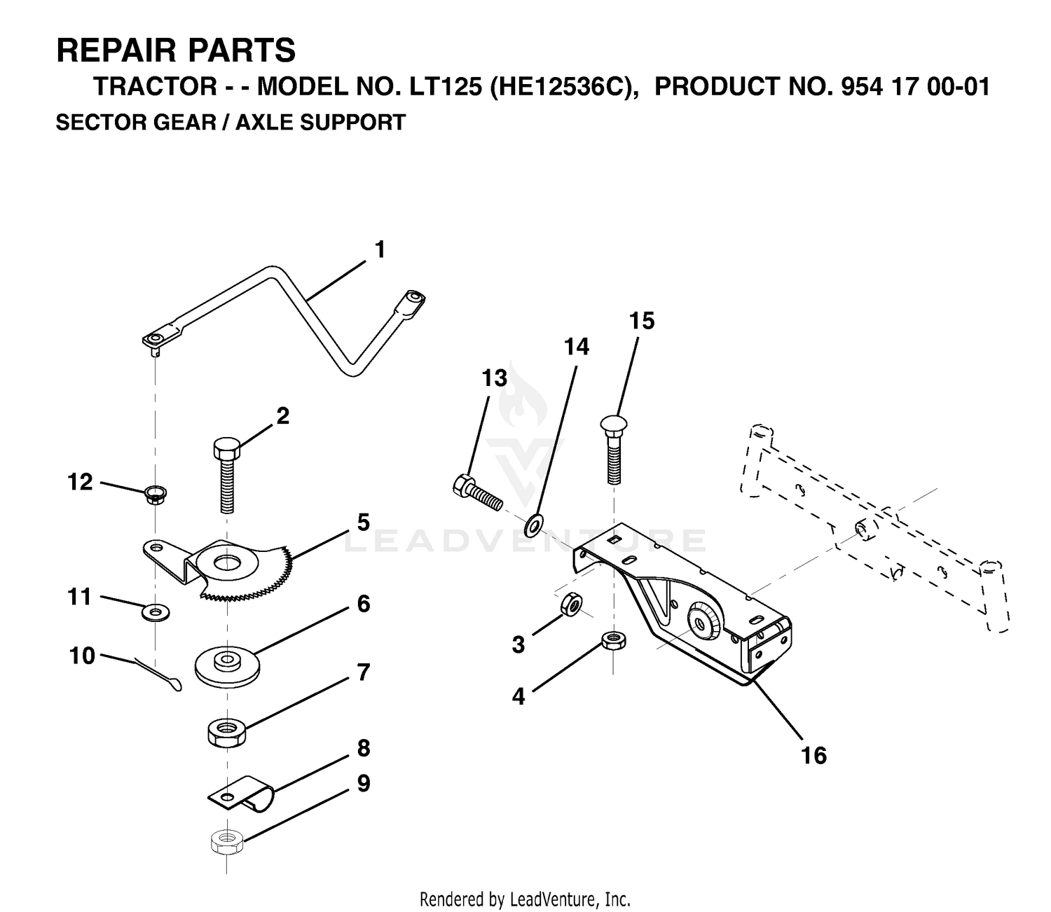 SECTOR GEAR / AXLE SUPPORT
