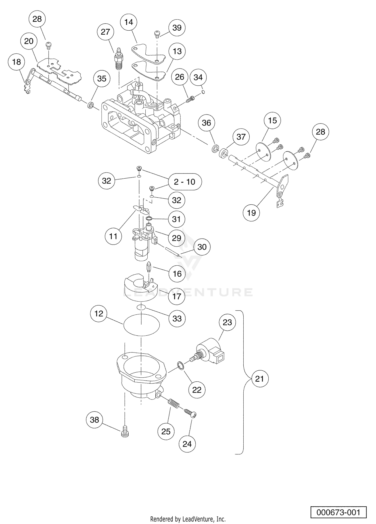 Carburetor Assembly, Kawaski Gasoline Vehicles