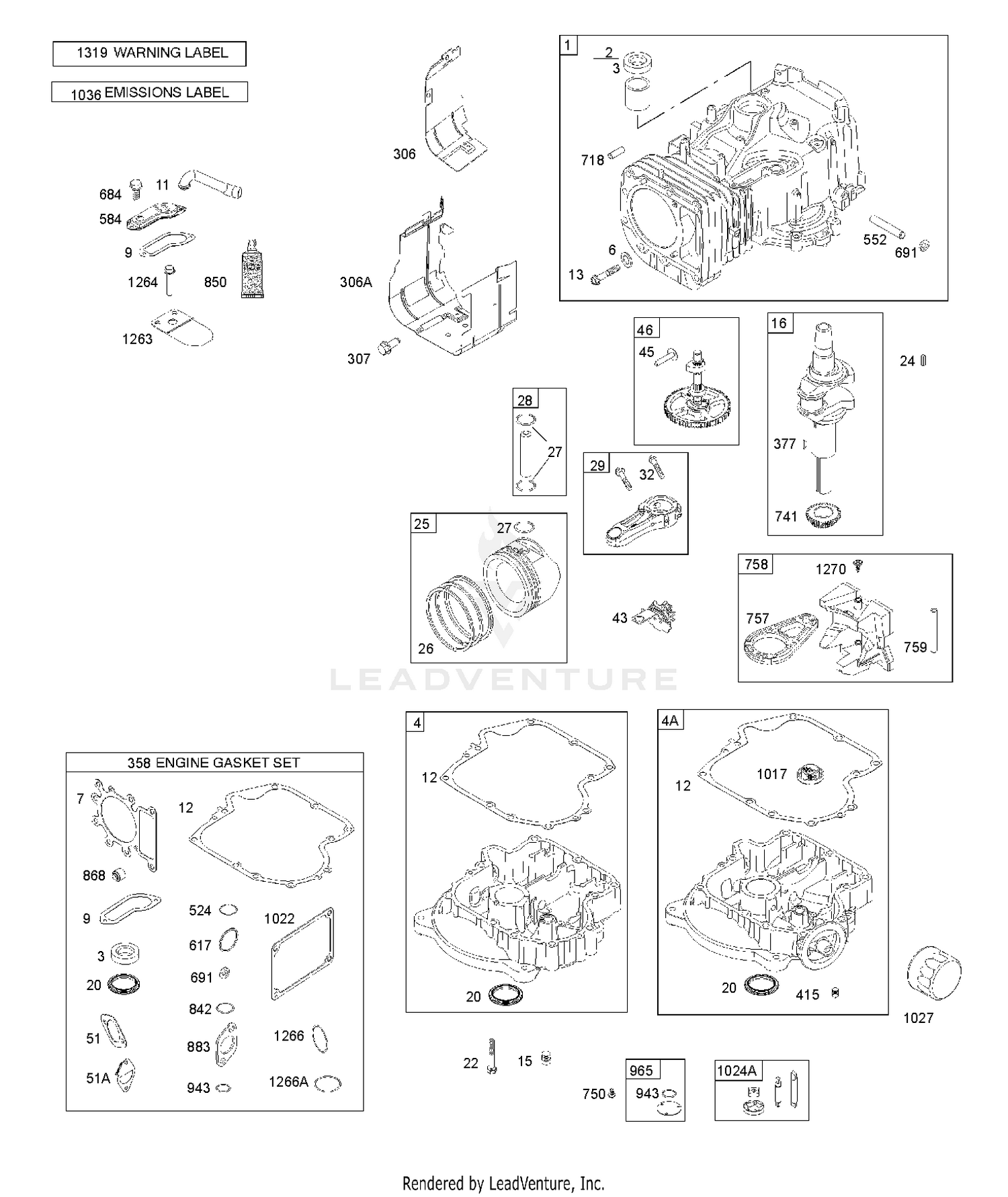 CAMSHAFT,CRANKSHAFT & COUNTER BALANCE, CYLINDER, ENGINE SUMP OIL FILL & BREATHER, GASKET SET - ENGINE, LUBRICATION, PISTON, RINGS, CONNECTING ROD