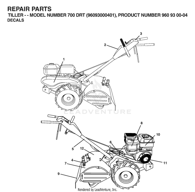 Husqvarna 700 DRT - 96093000401 (2006-02) Cultivator/Tiller ...