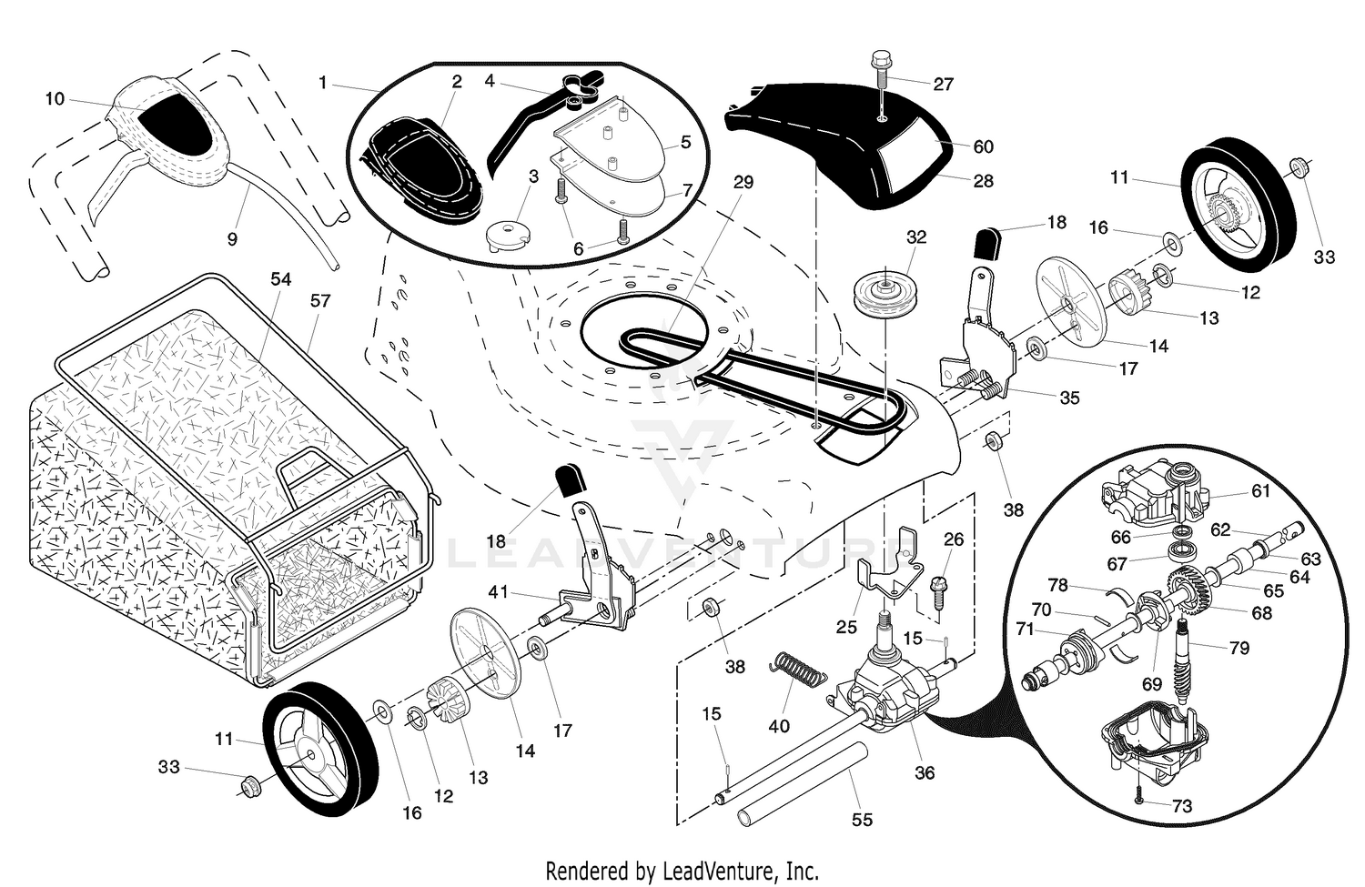 Walk Mower 5521 CHV Parts "B"